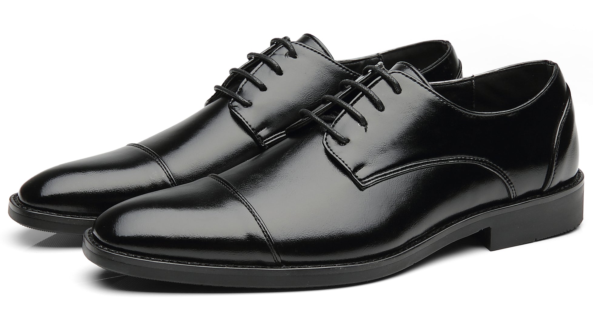 Zapatos Derby clásicos con punta lisa y puntera para hombre