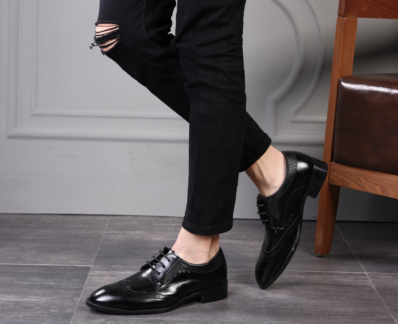 Men's Wingtip Casual Derby Shoes