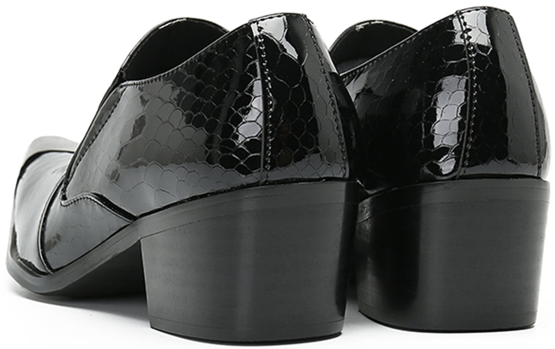 Men's Metal Tip Rivet Cuban Heel Opera Pumps