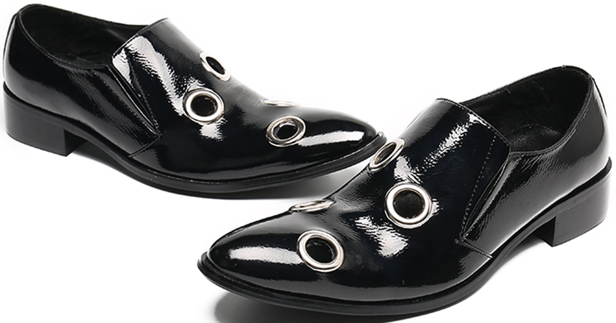 Men's Four Circular Holes Leather Loafers