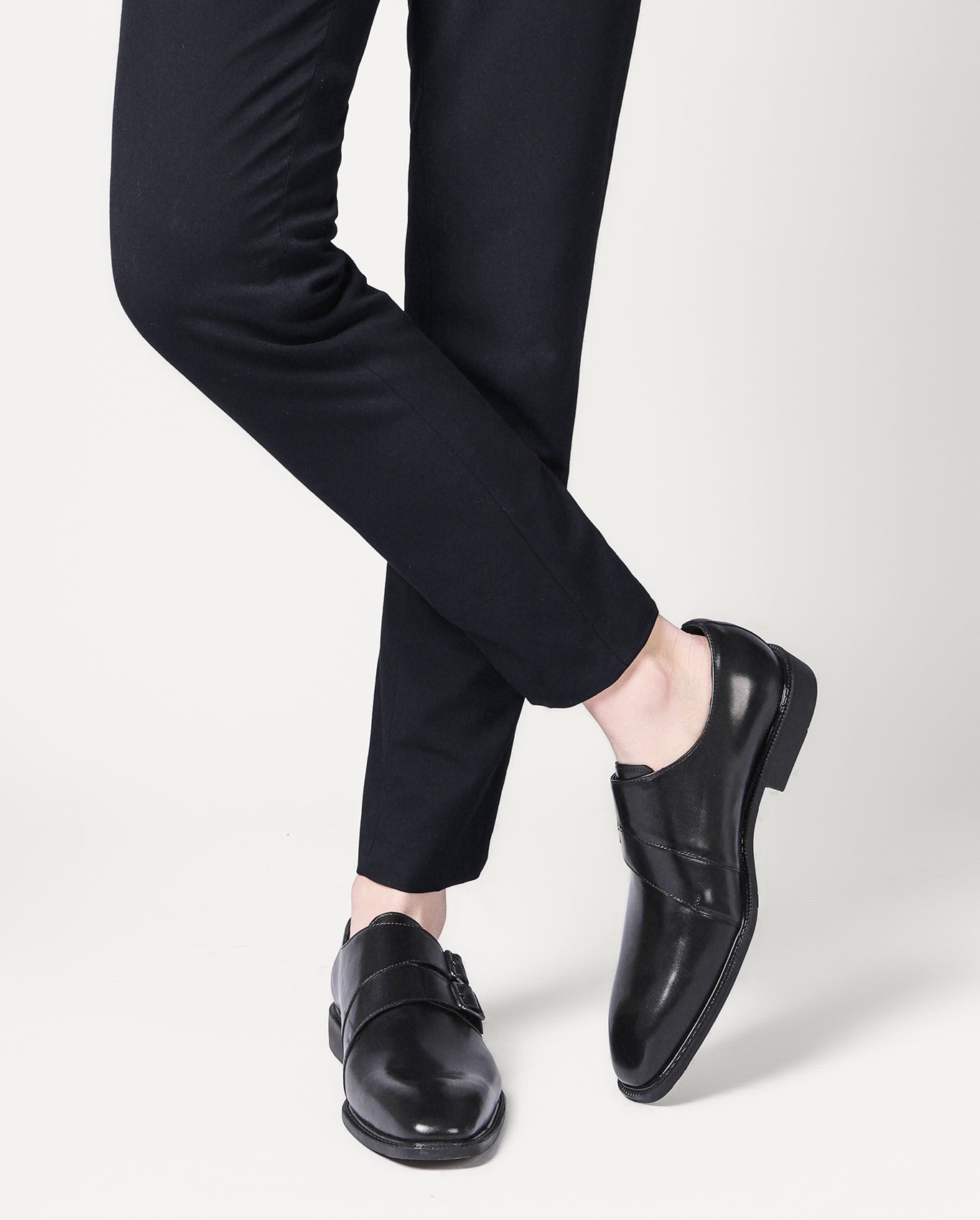 Men's Double Monk Strap Leather Loafers