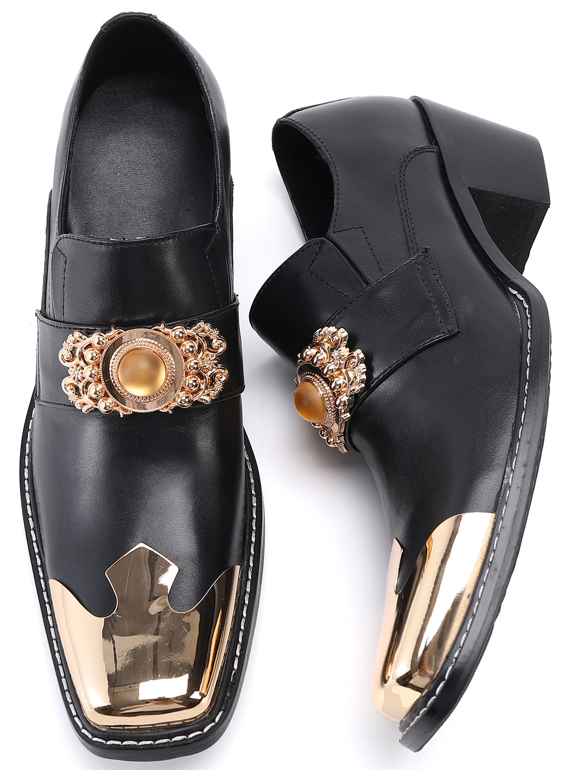 Men's Beaded Metal Tip Western Loafers