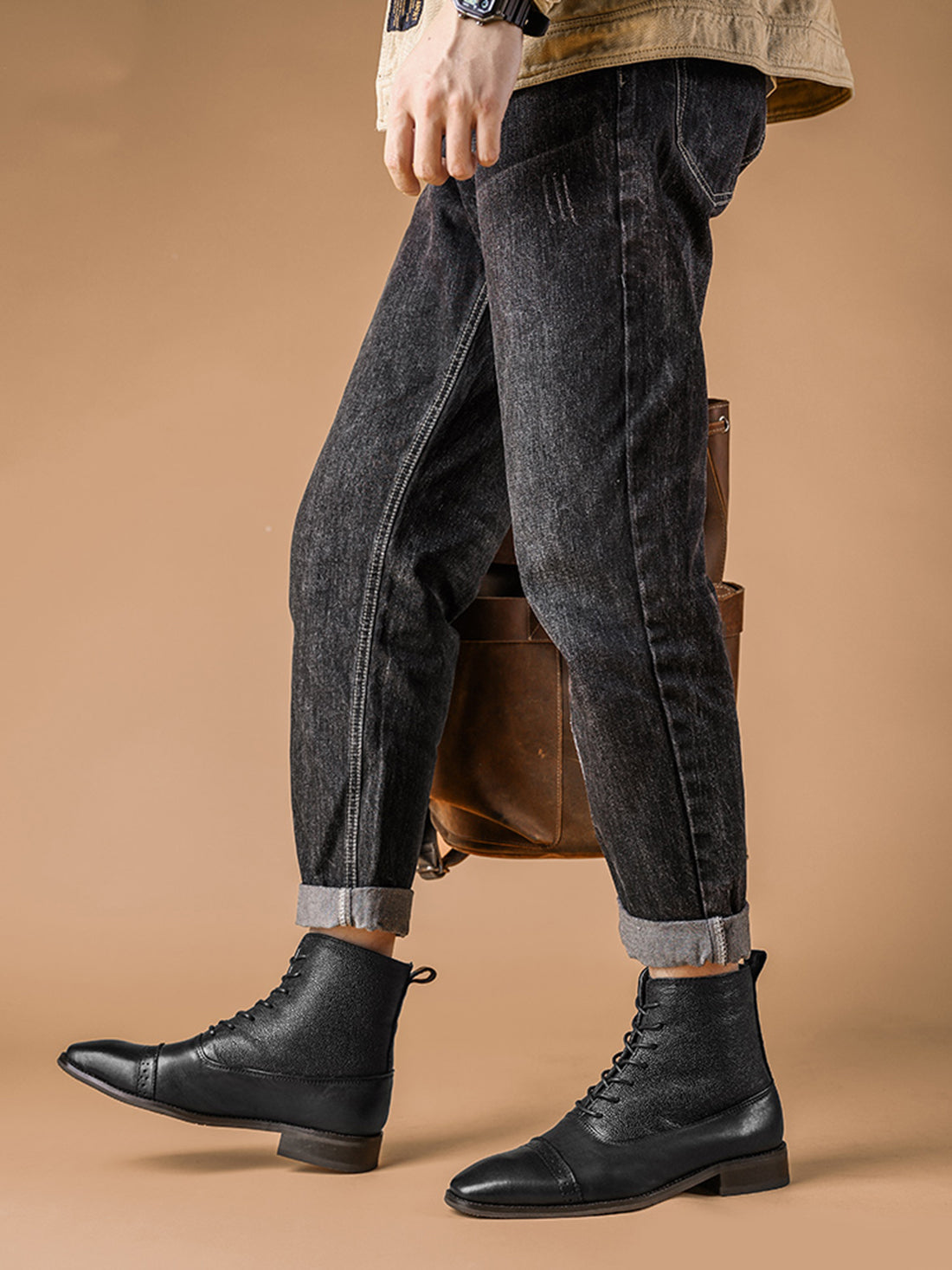 Botas de vestir Brogue para hombre por encima del tobillo