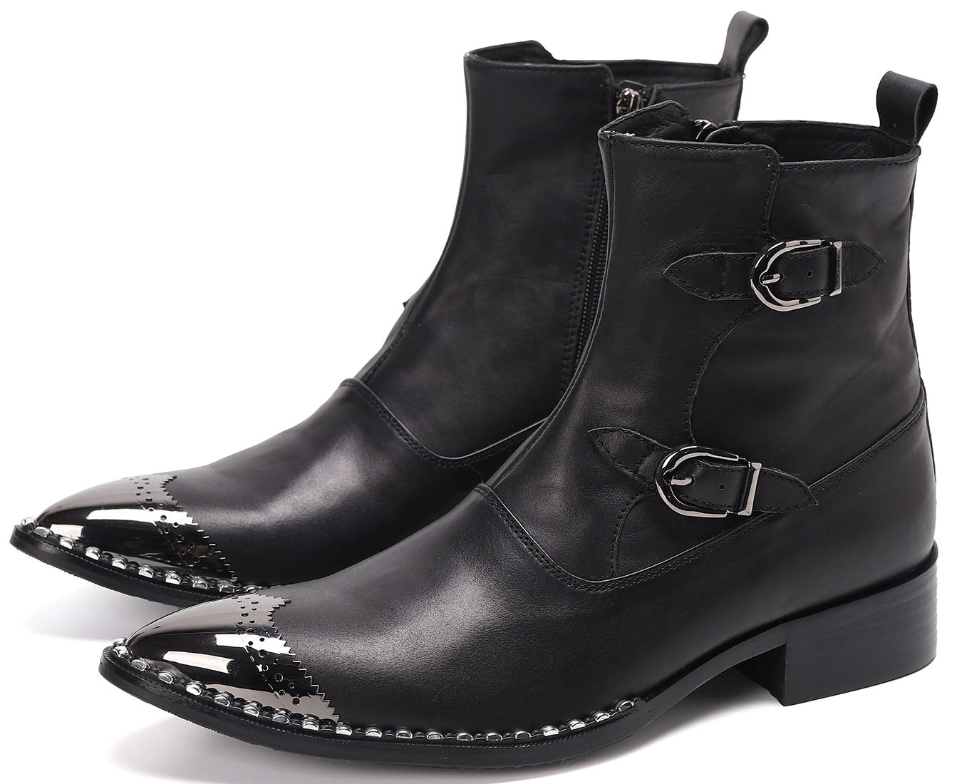Men's Western Boots Metal Tip High Top