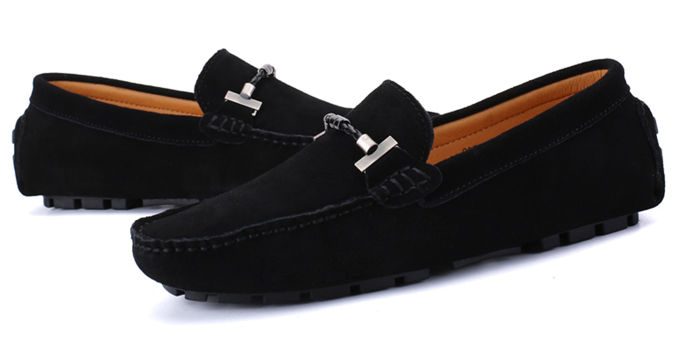 Mocasines de conducción con herrajes para cinturón para hombre