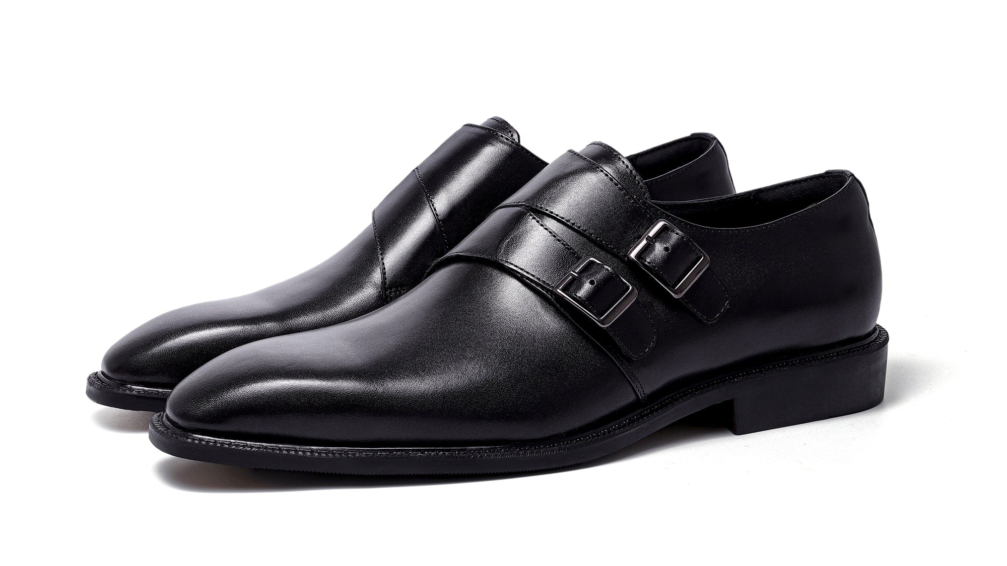 Men's Double Monk Strap Leather Loafers
