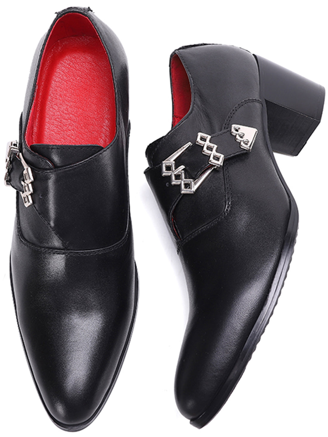 Men's Leather Buckle Slip-on Opera Pumps