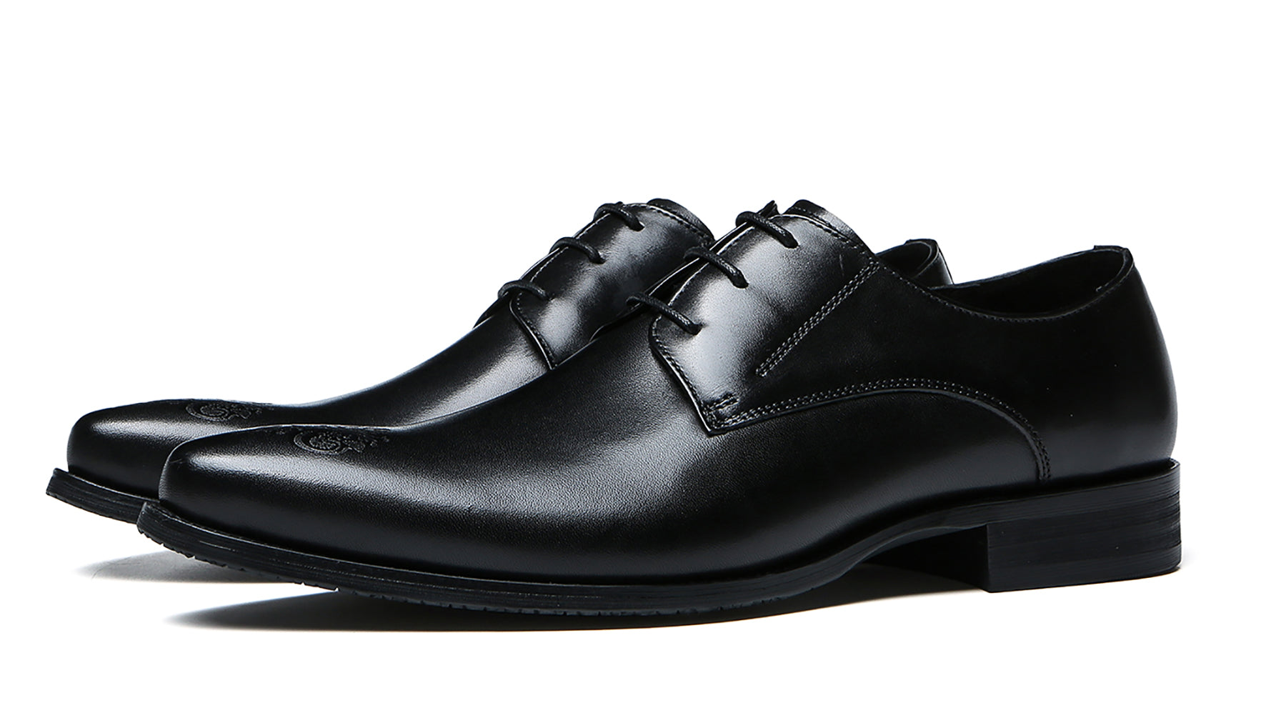 Derby de cuero cómodo Brogues para hombre 