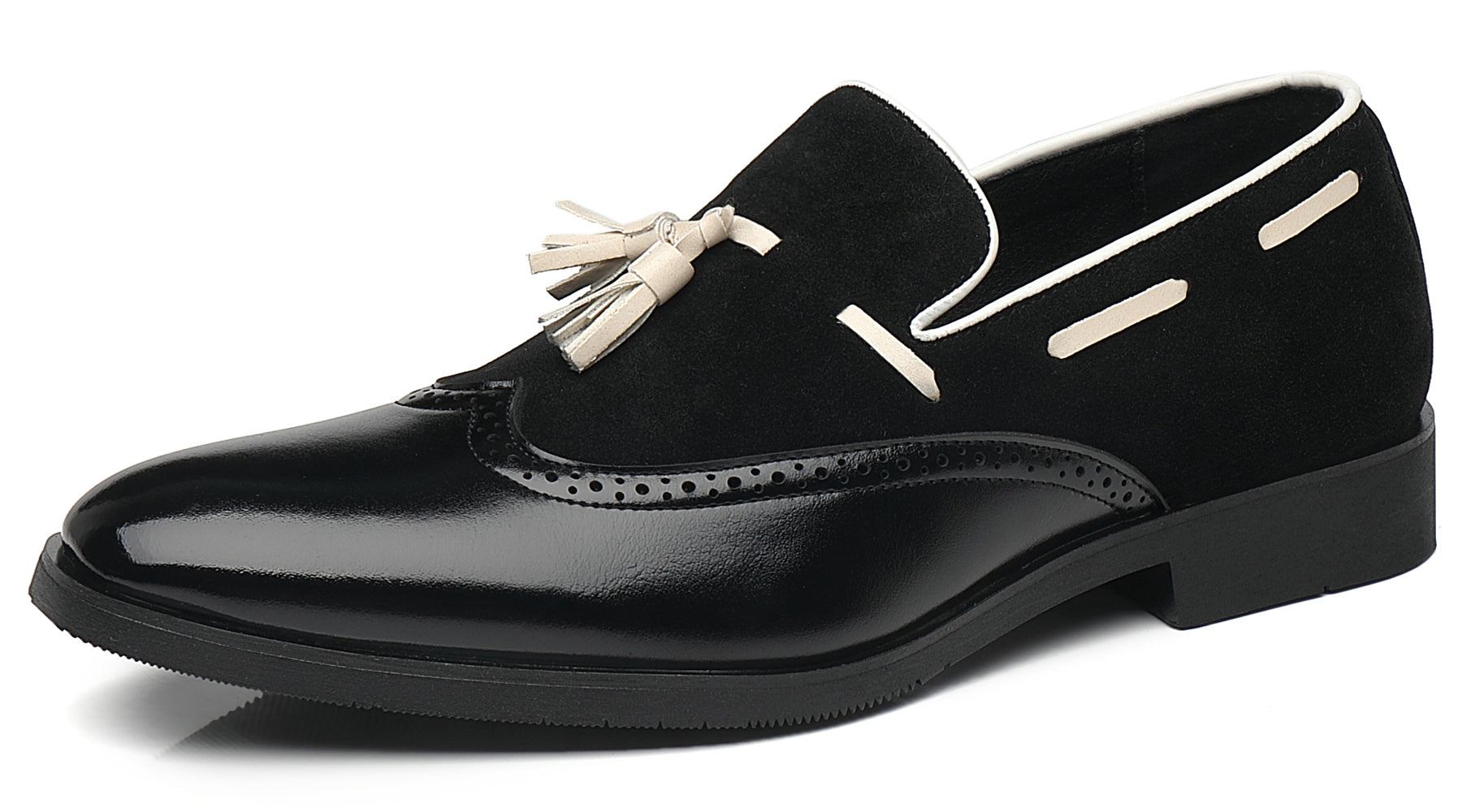Men's Wingtip Tassel Smoking Loafers