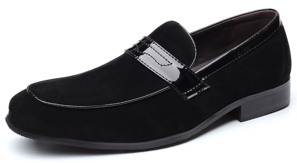 Men's Suede Penny Loafers Square Toe
