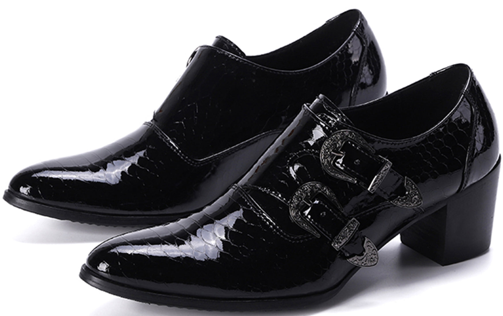 Men's Buckle Black Opera Pumps