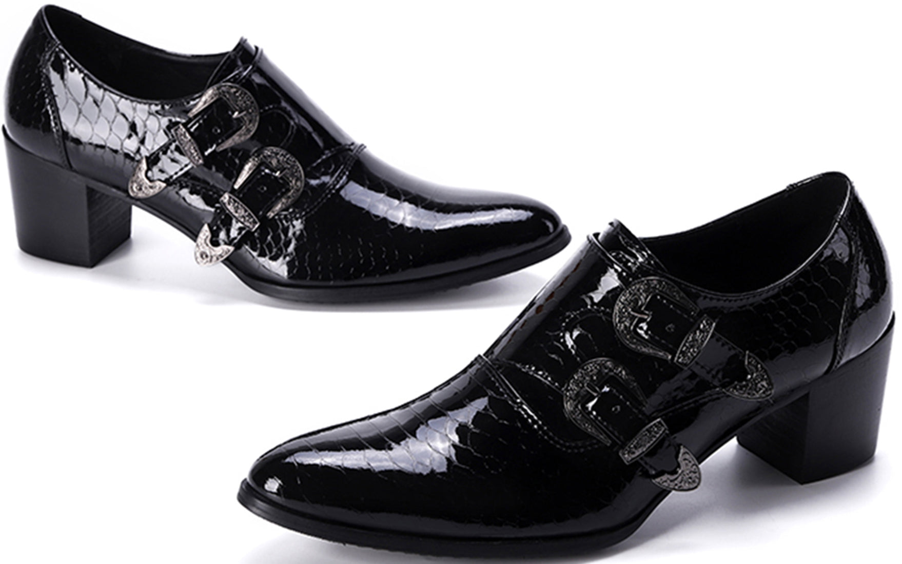 Men's Buckle Black Opera Pumps