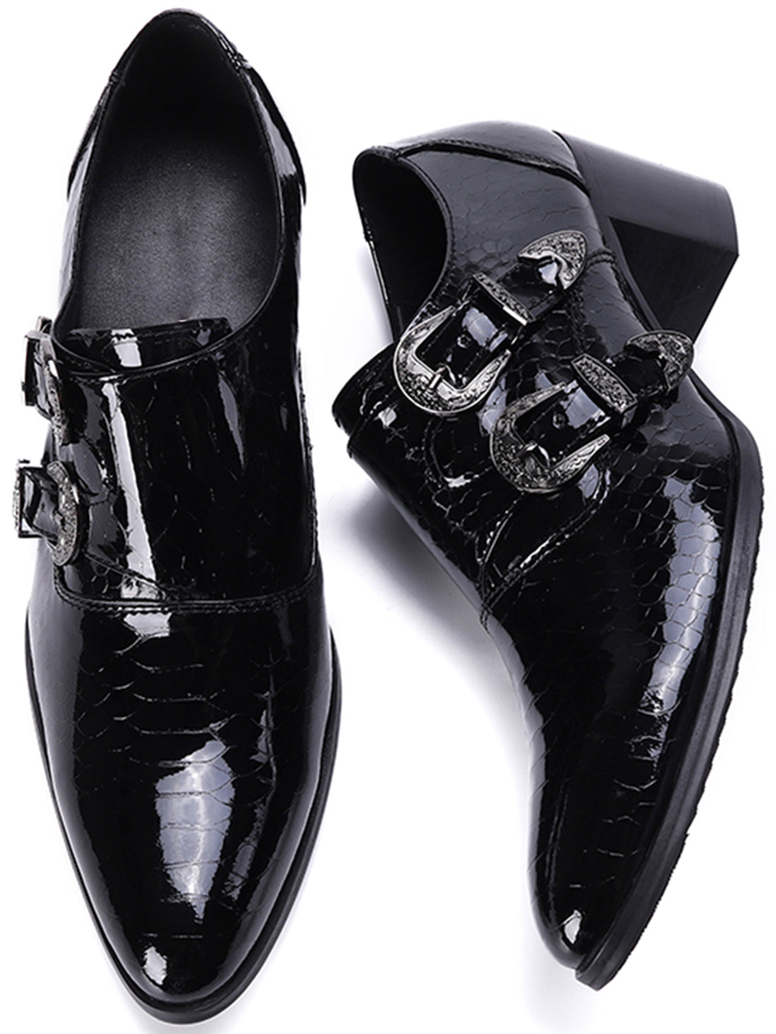 Men's Buckle Black Opera Pumps