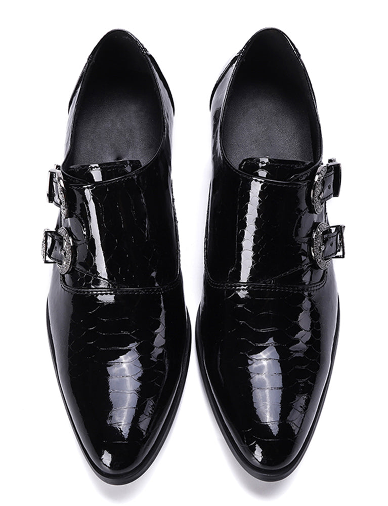 Men's Buckle Black Opera Pumps