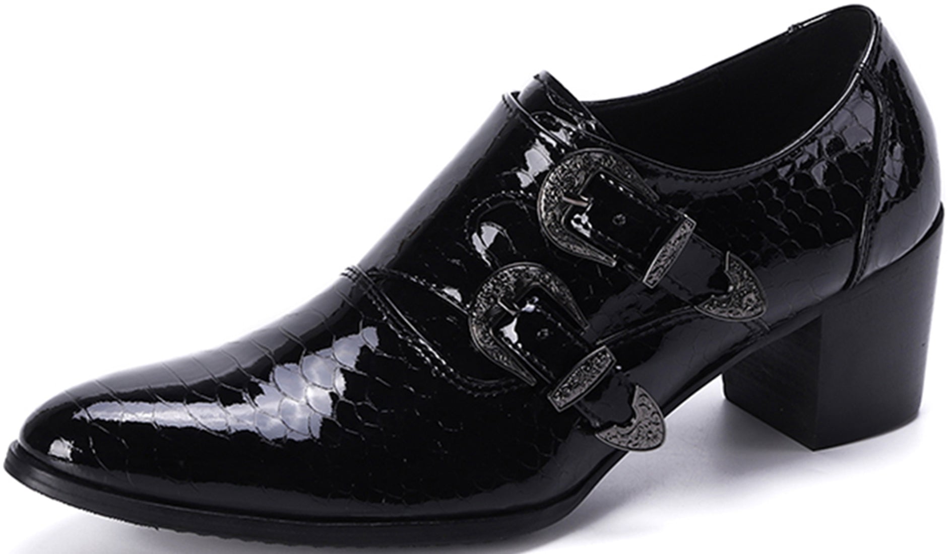 Men's Buckle Black Opera Pumps
