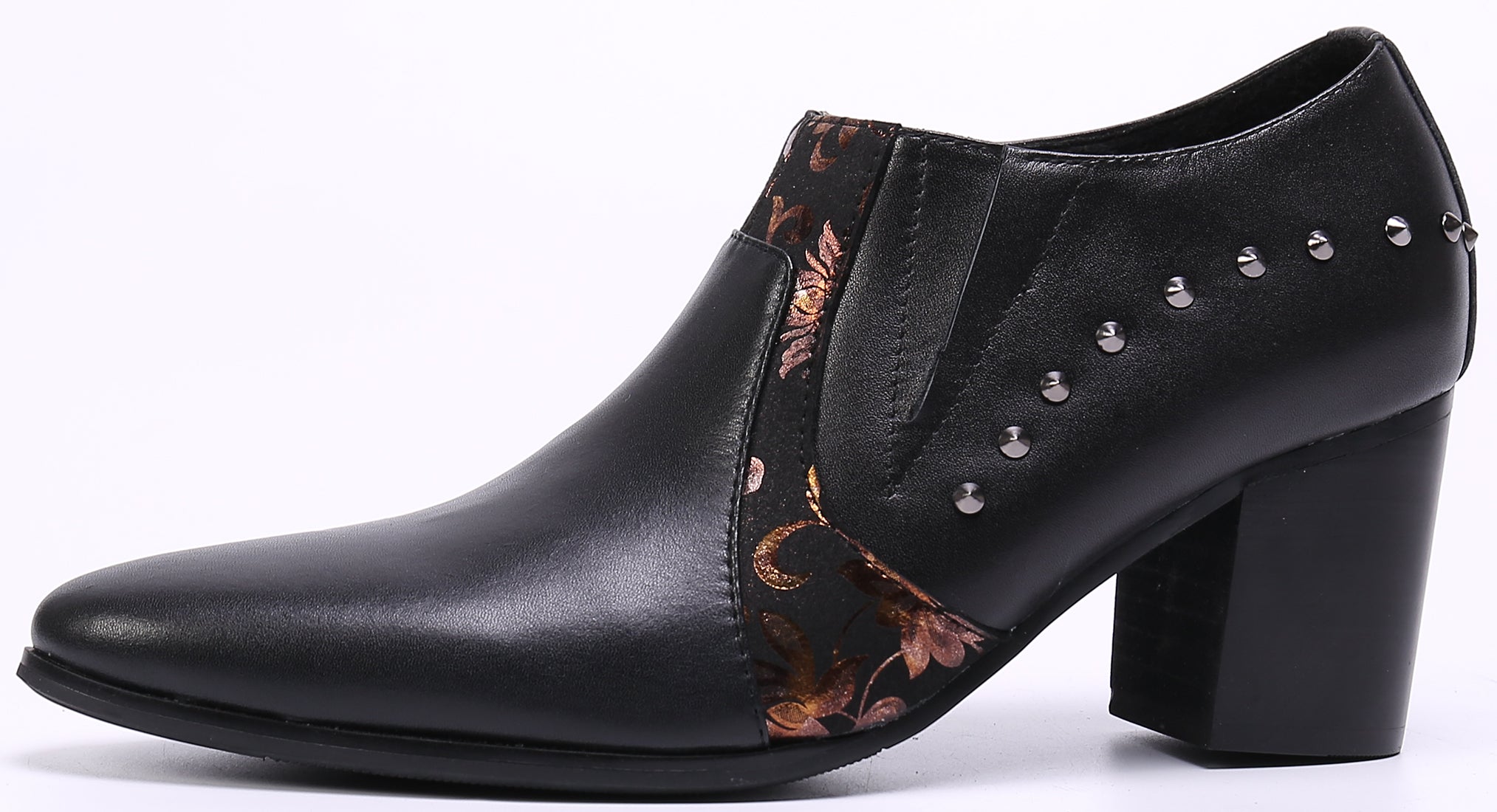 Zapatos de salón de ópera de piel con tacón cubano para hombre