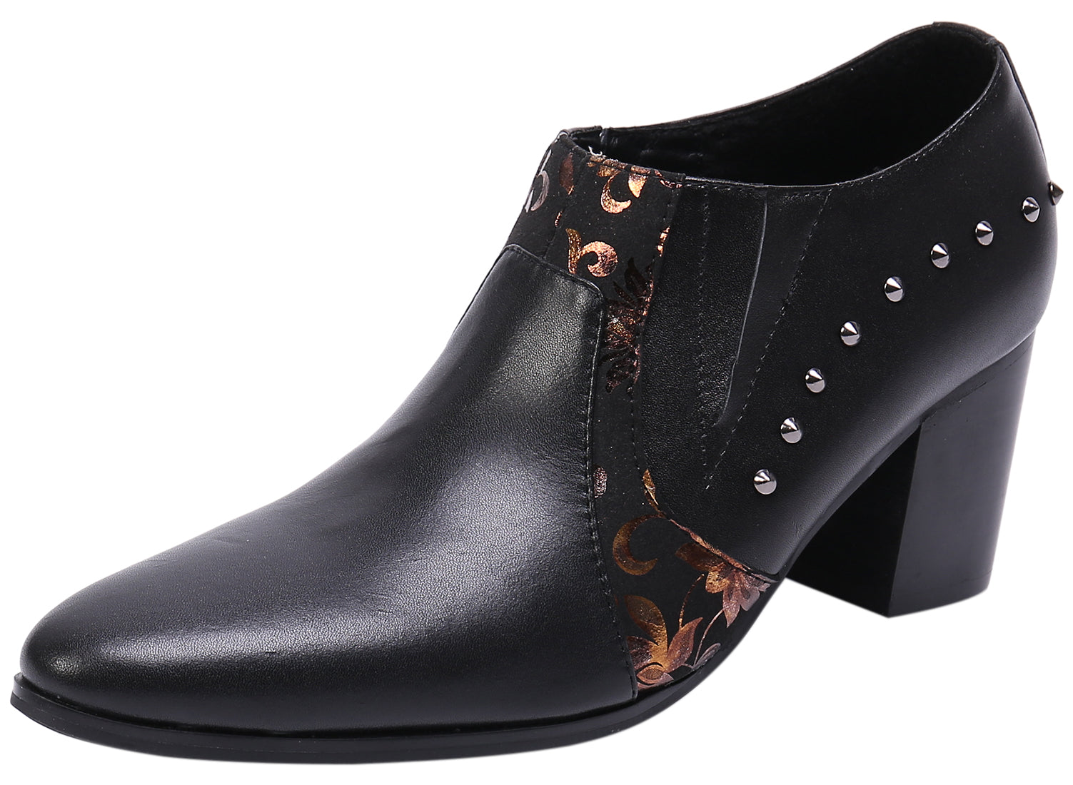 Zapatos de salón de ópera de piel con tacón cubano para hombre