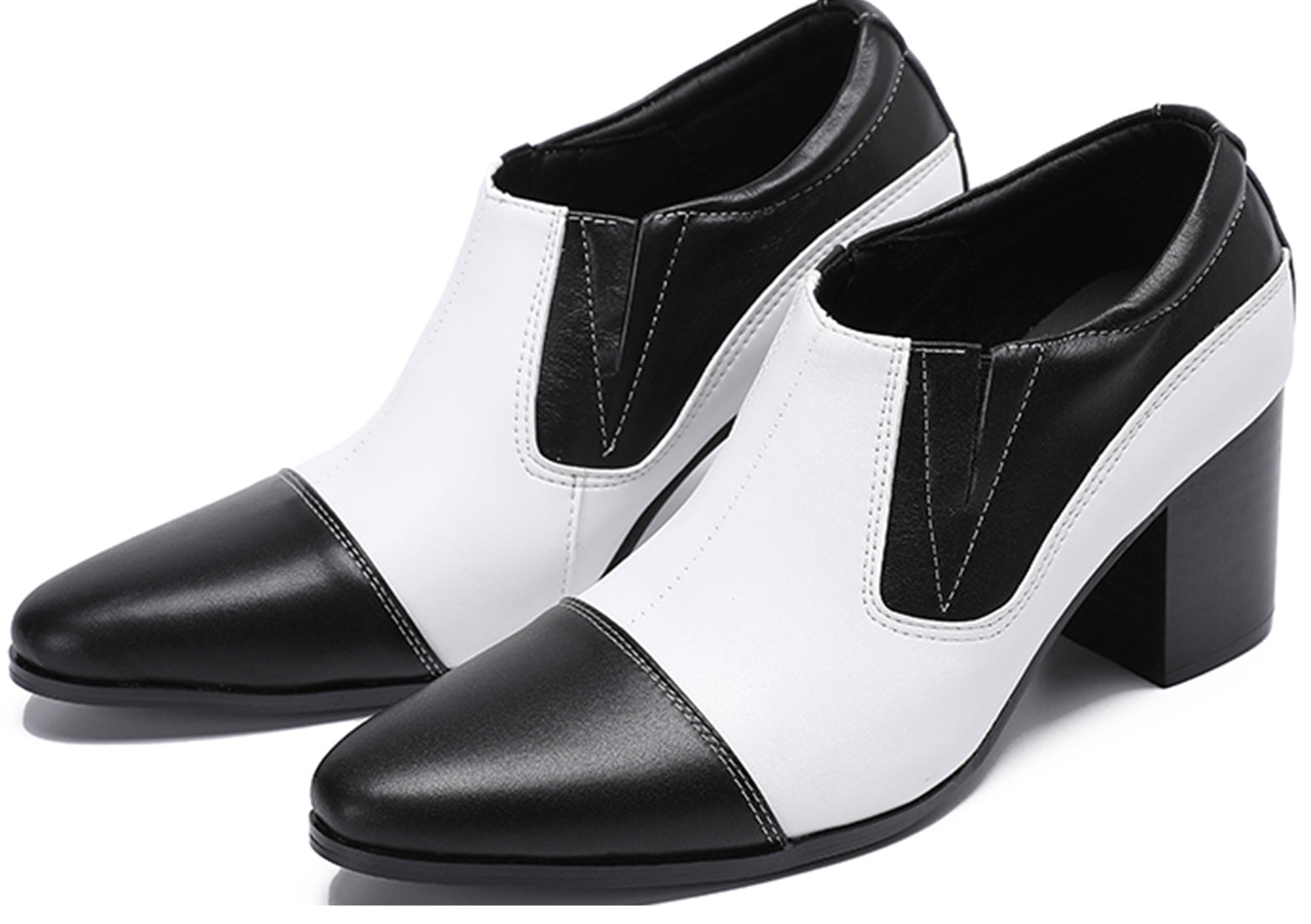 Men's Cuban Heel Leather Opera Pumps