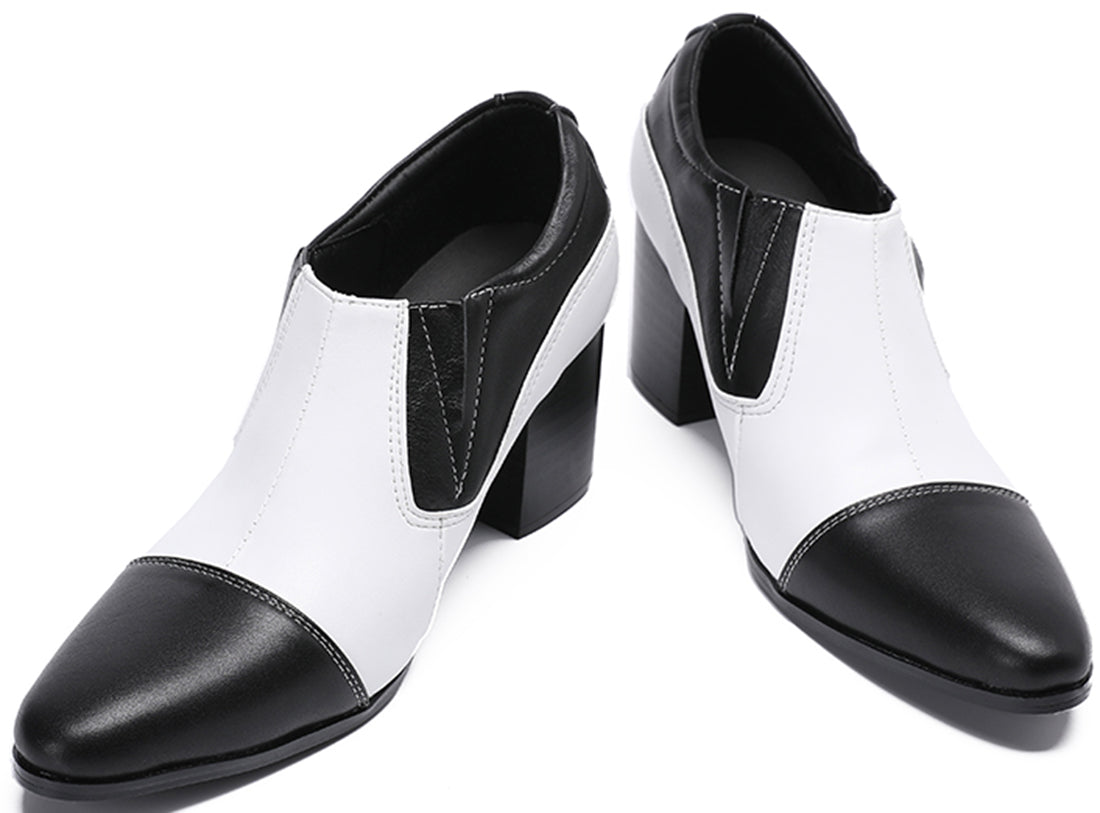 Men's Cuban Heel Leather Opera Pumps