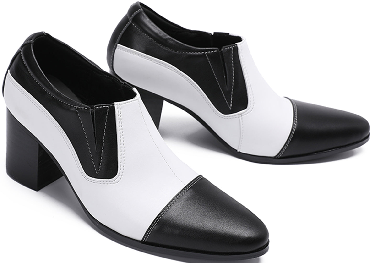 Men's Cuban Heel Leather Opera Pumps