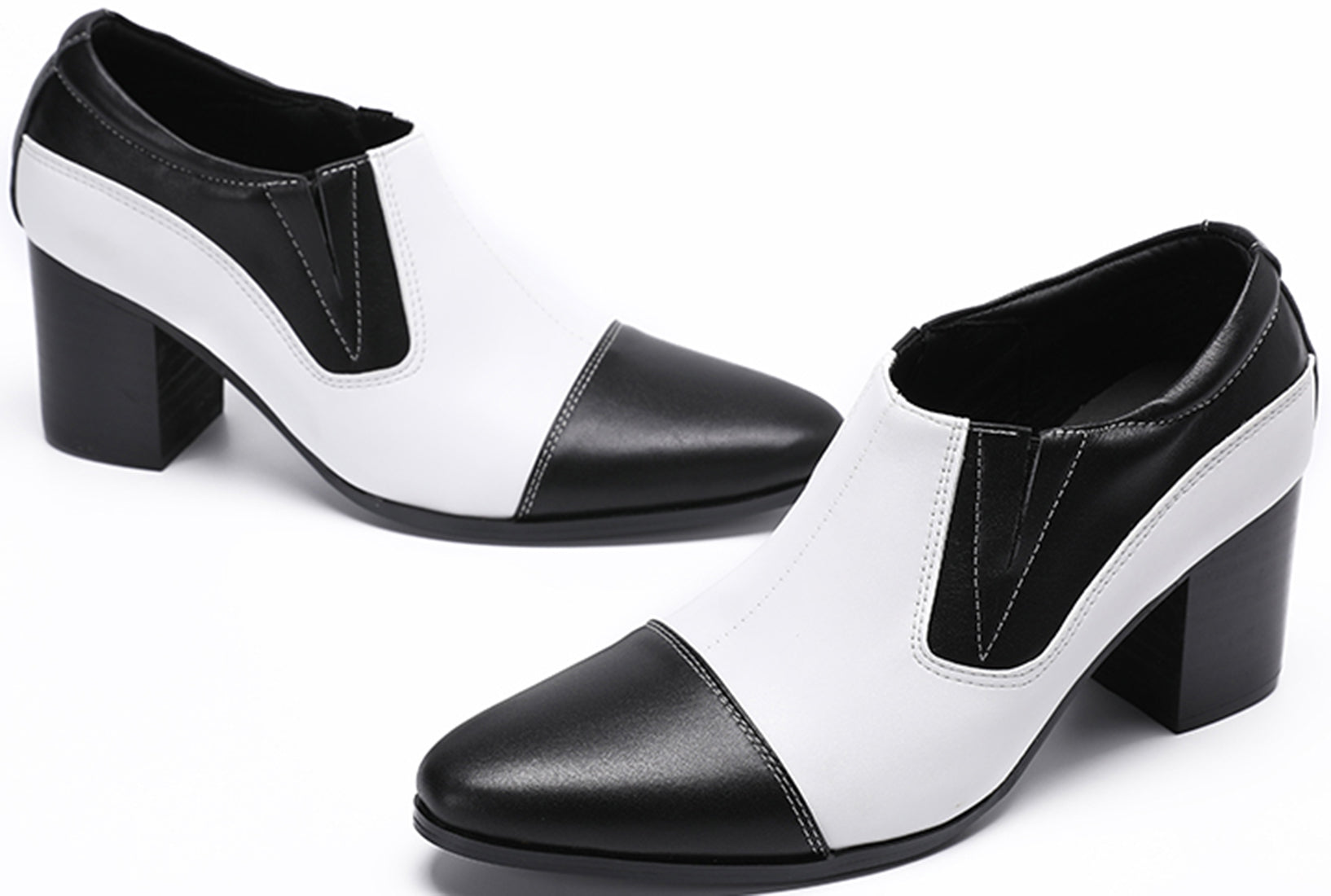 Men's Cuban Heel Leather Opera Pumps