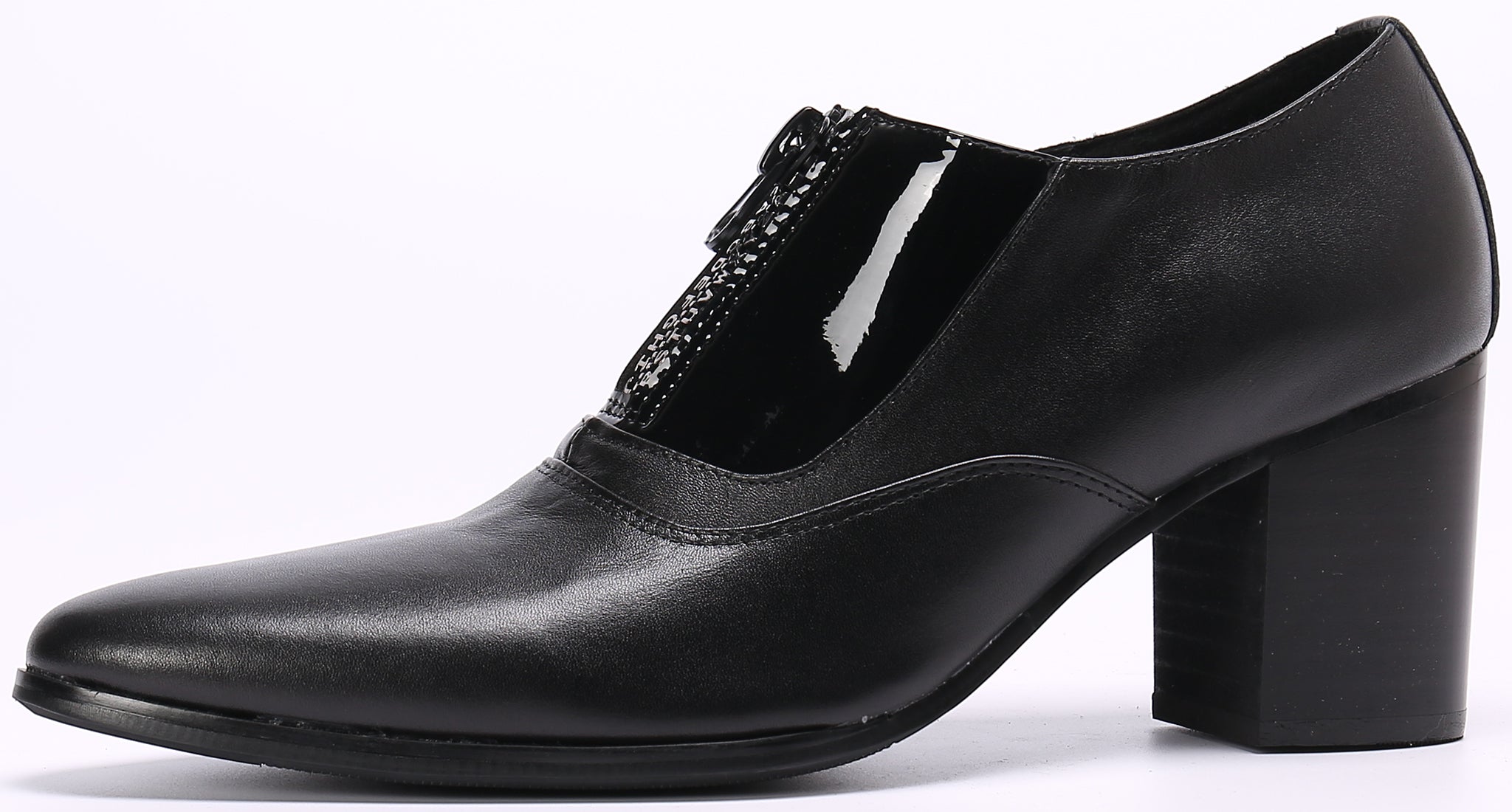 Zapatos de salón de ópera de piel con tacón cubano para hombre