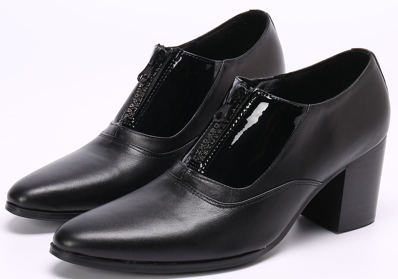 Zapatos de salón de ópera de piel con tacón cubano para hombre