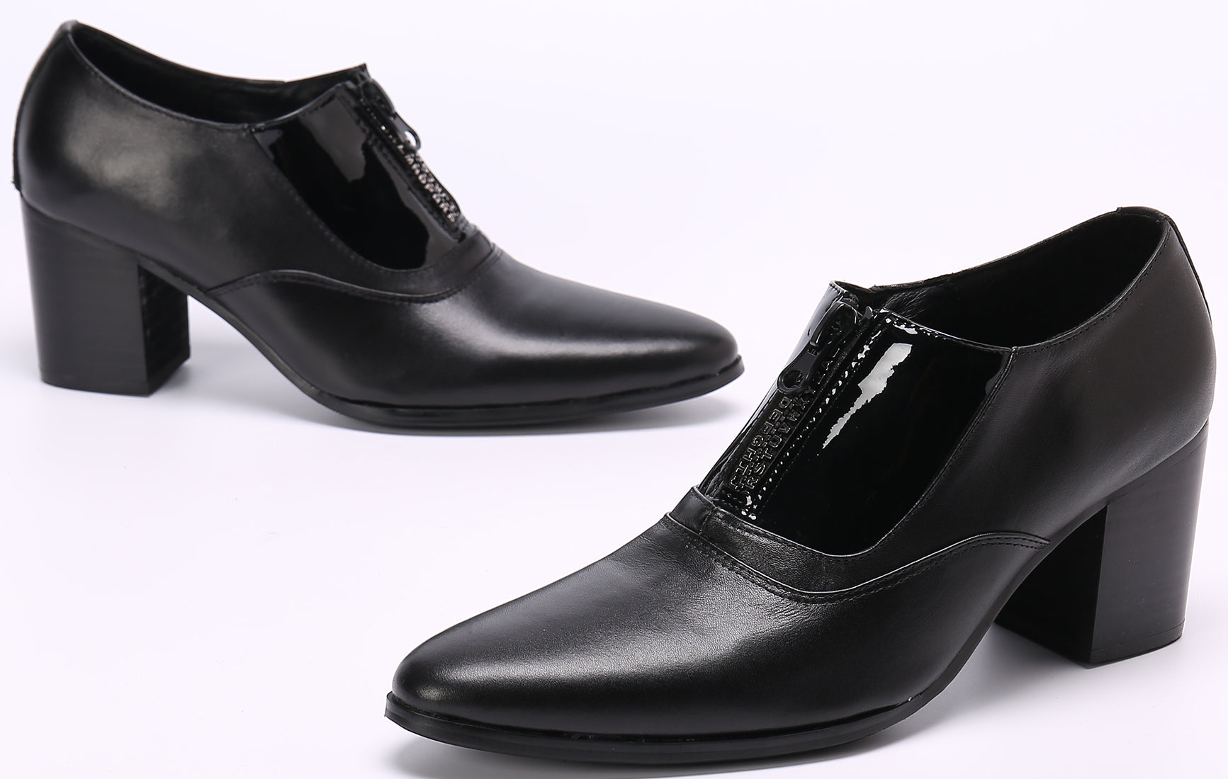 Zapatos de salón de ópera de piel con tacón cubano para hombre
