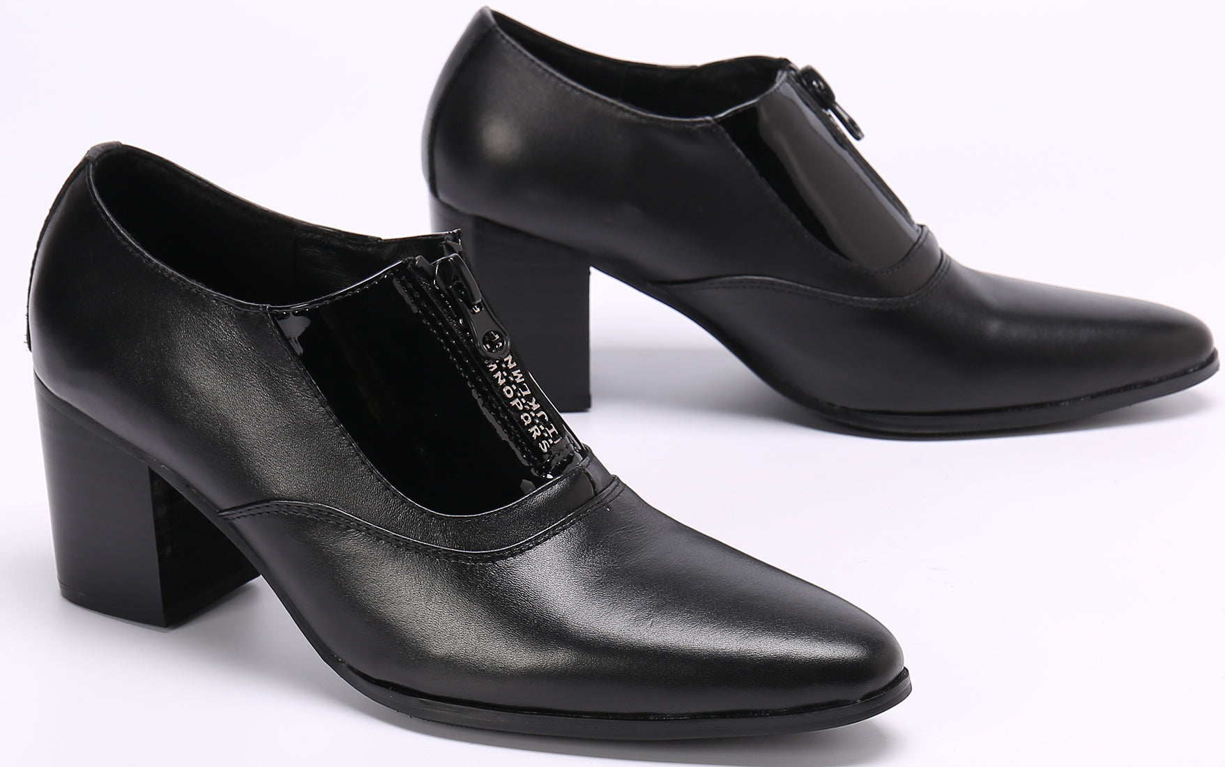 Zapatos de salón de ópera de piel con tacón cubano para hombre