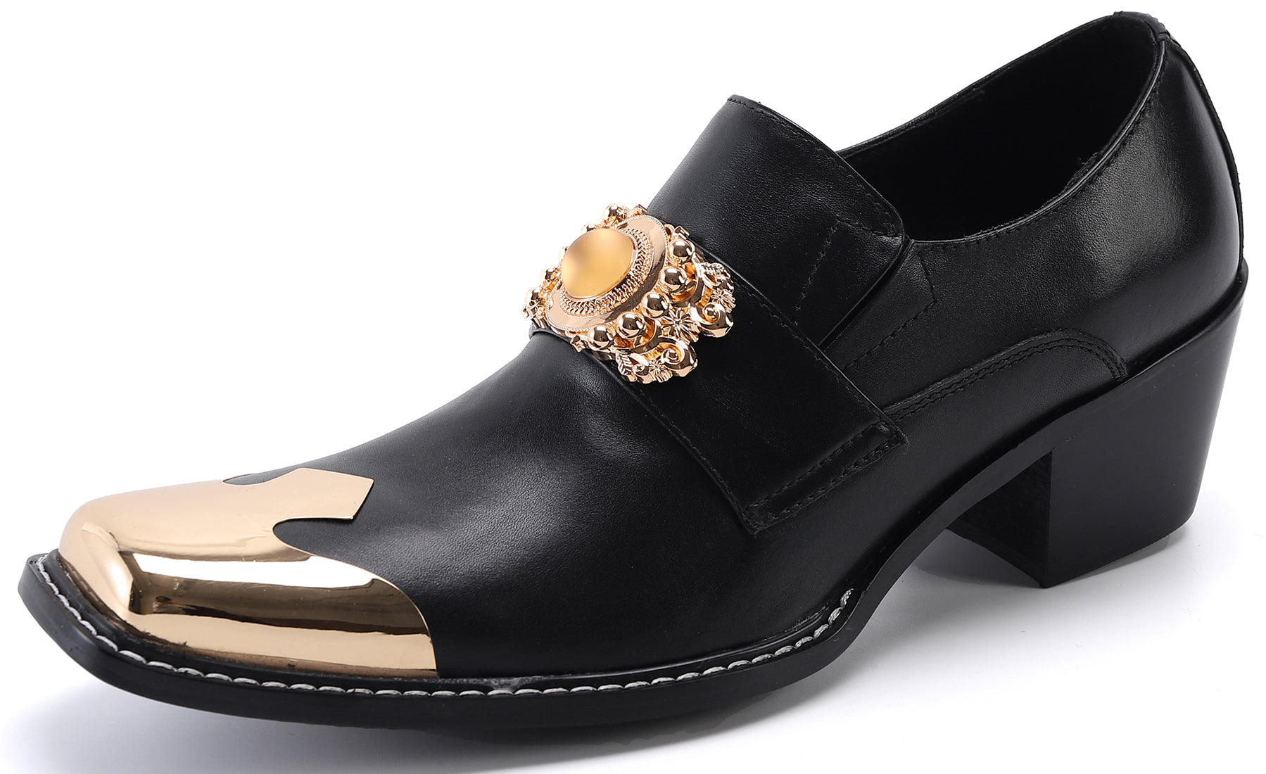 Men's Beaded Metal Tip Western Loafers