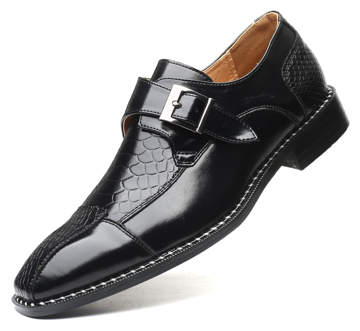 Men's Alligator Composite Monk Strap Loafers