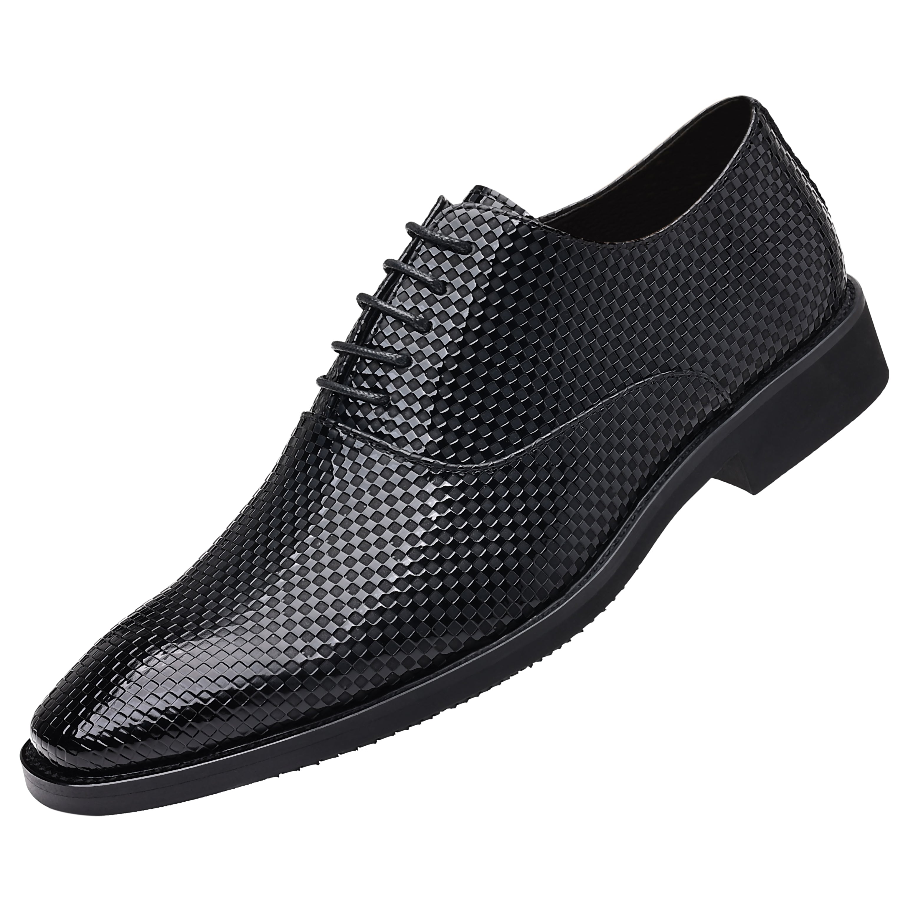 Zapatos Oxford lisos a cuadros para hombre