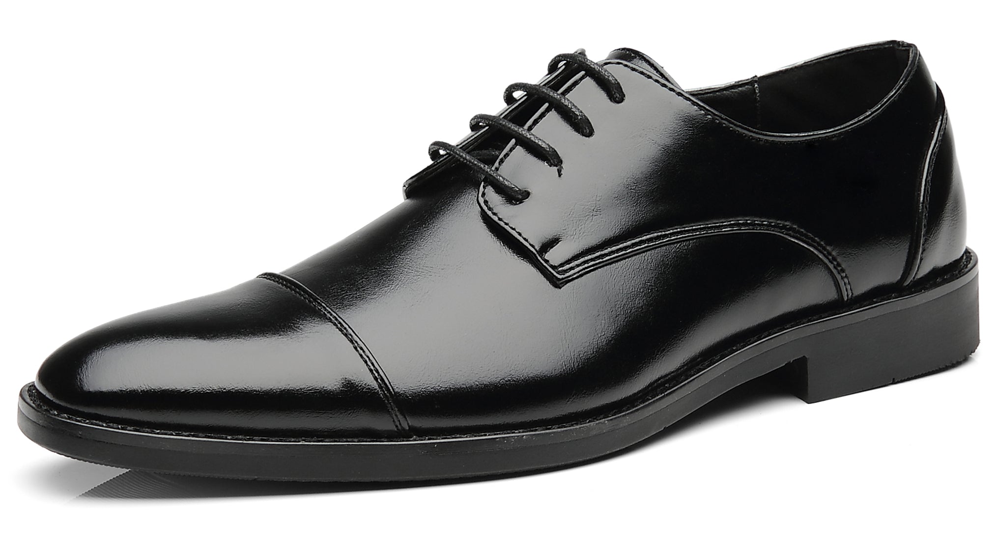 Zapatos Derby clásicos con punta lisa y puntera para hombre