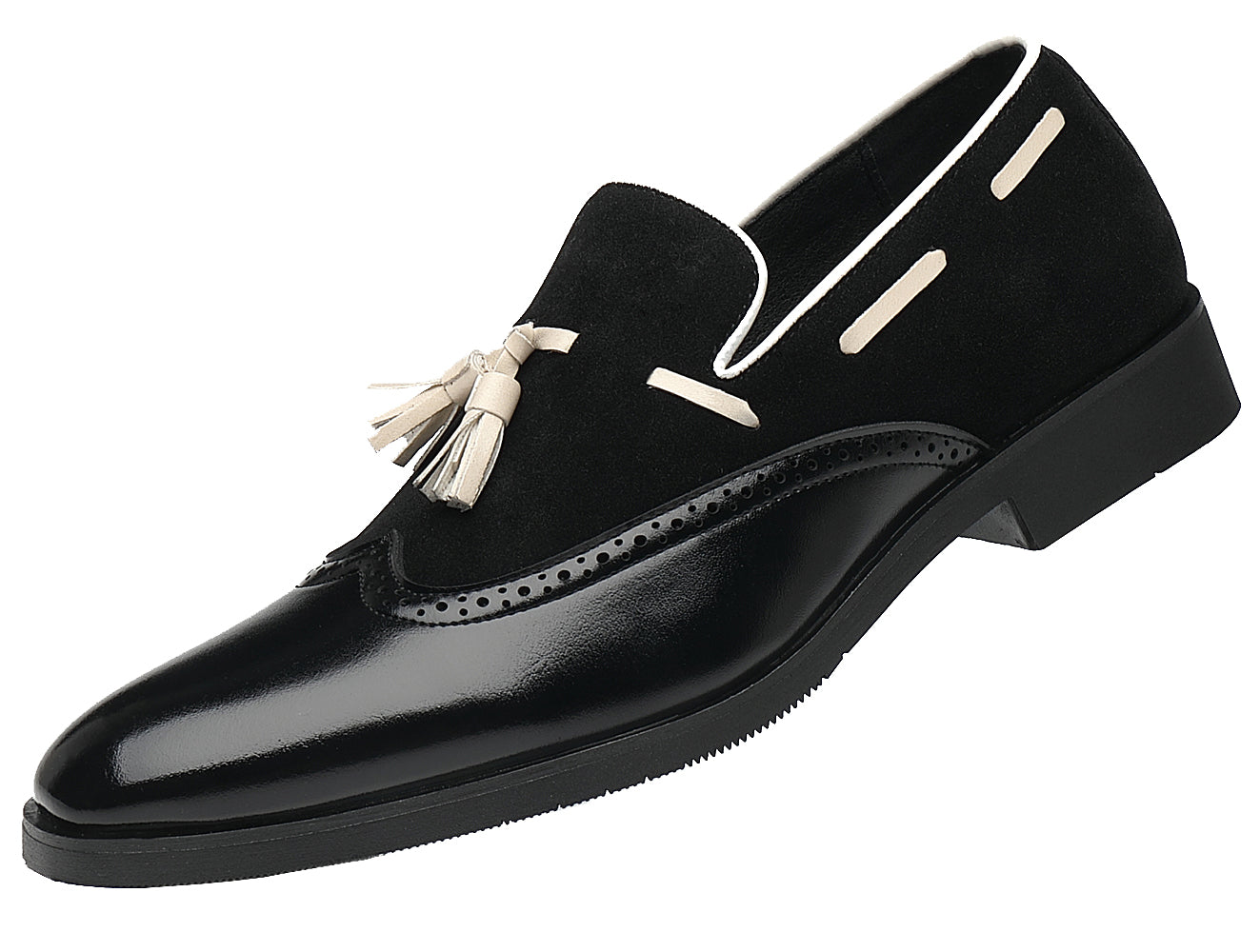 Men's Wingtip Tassel Smoking Loafers