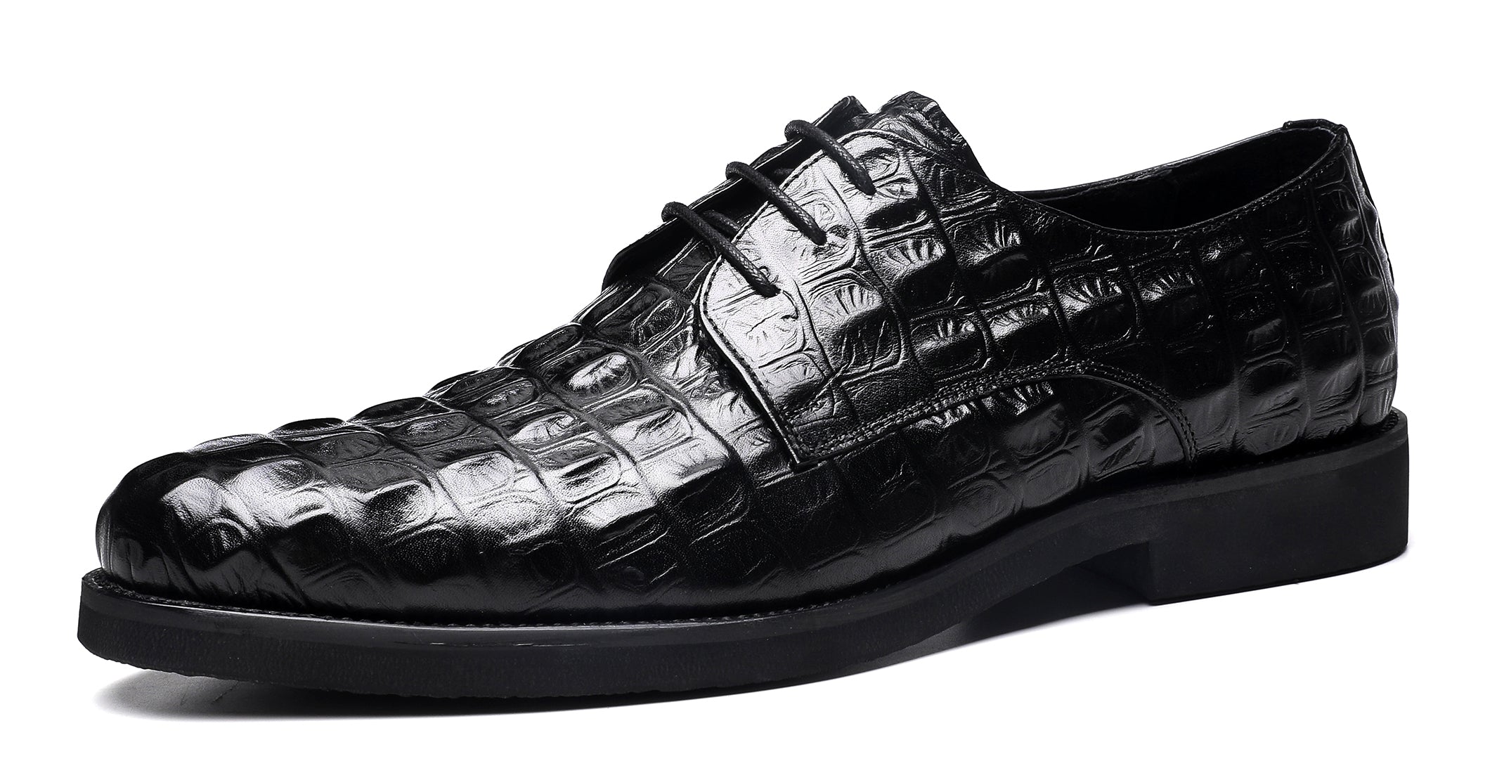 Zapatos cómodos Derby de piel con cordones para hombre 