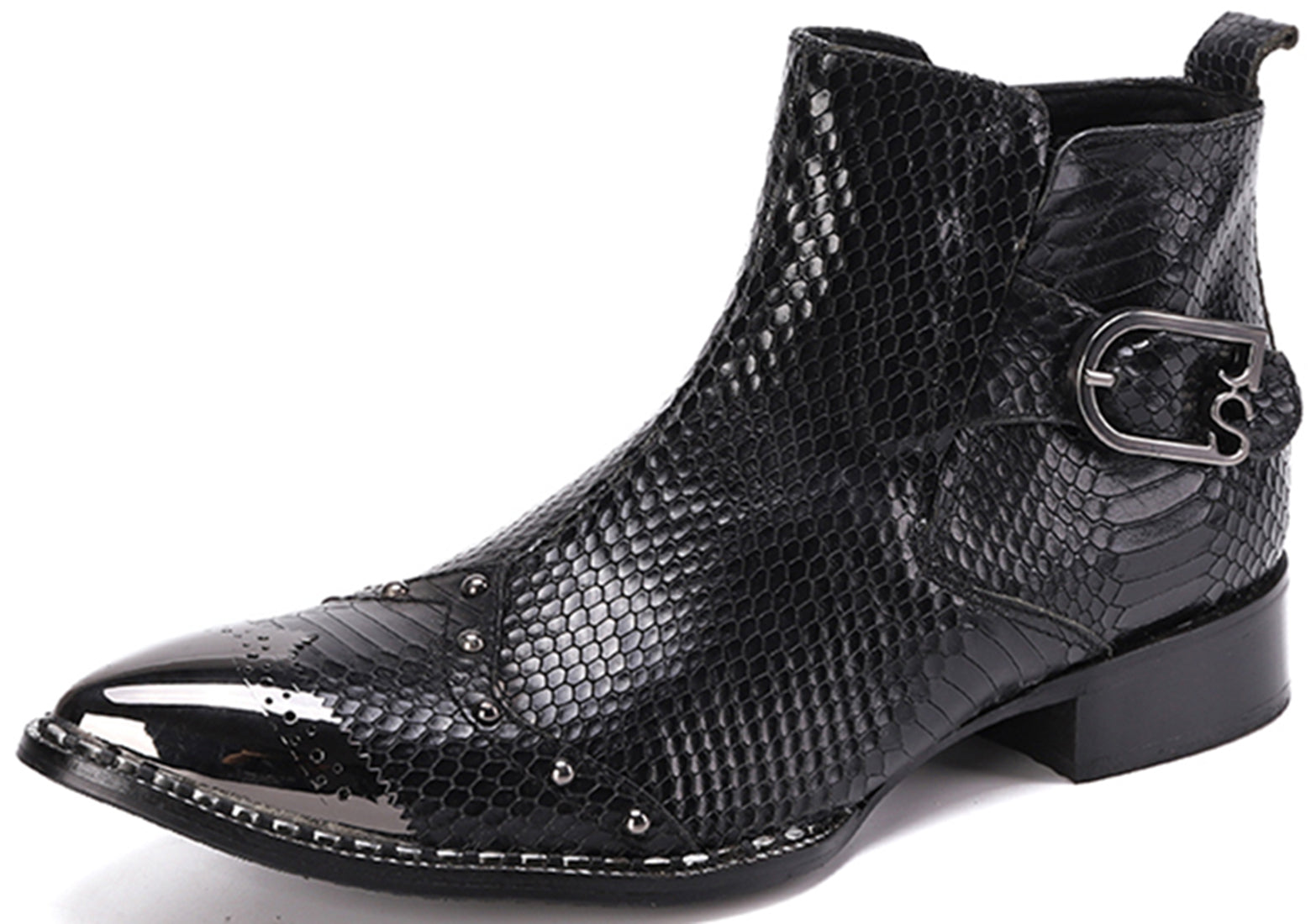Botas vaqueras de moda para hombre con punta de metal 