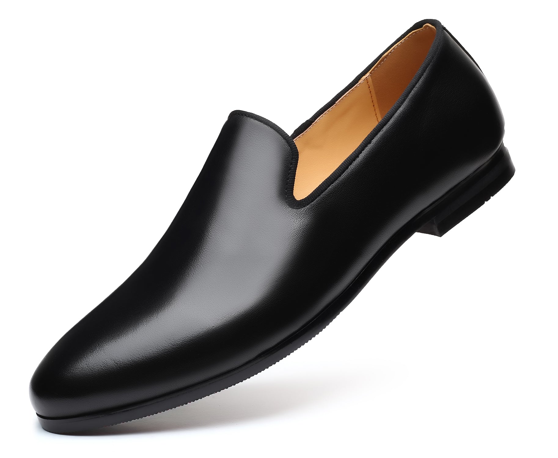 Men's Plain Leather Smoking Loafers