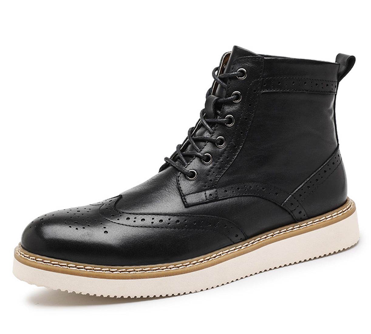 Botas de vestir con punta de ala para hombre con suela de espuma