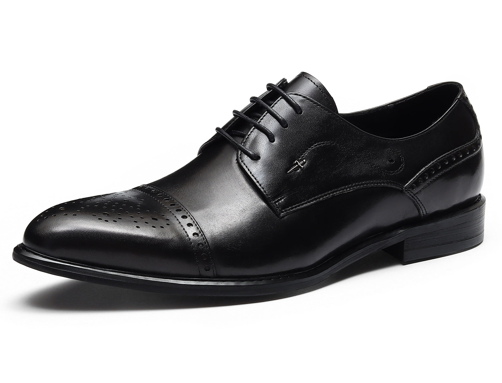 Derby de cuero con punta puntiaguda para hombre
