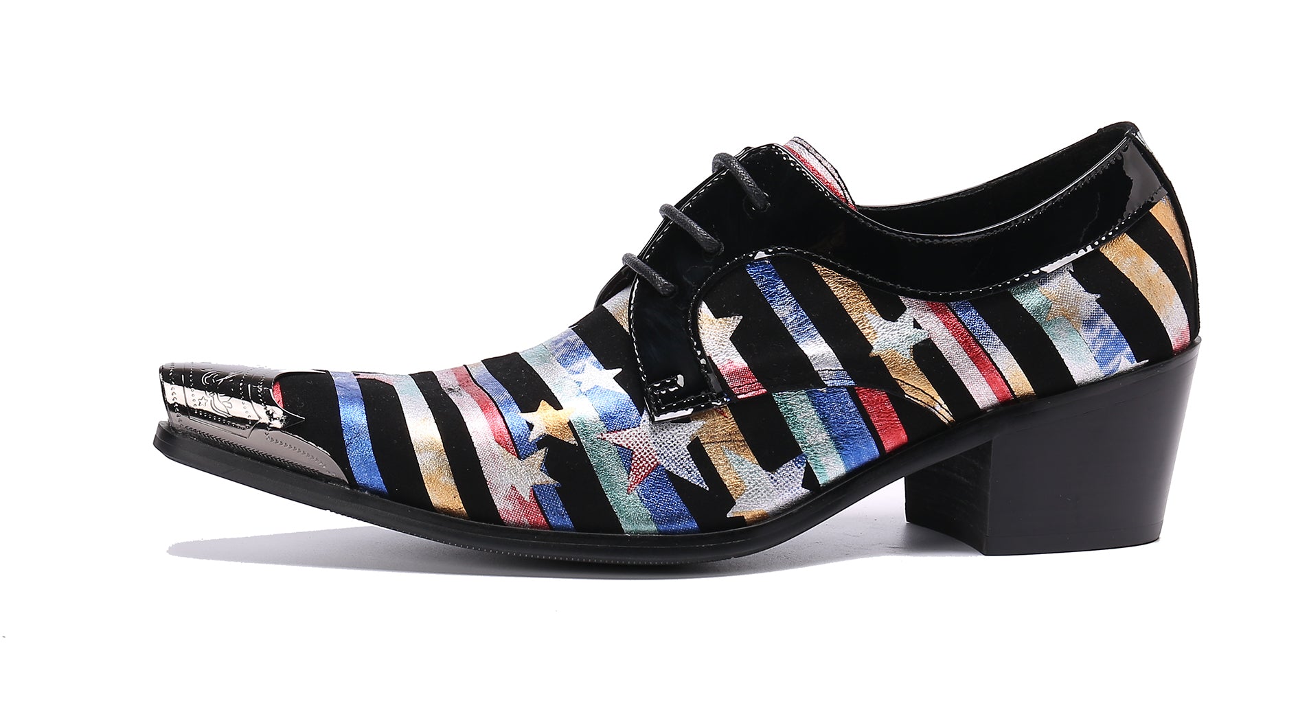Zapatos occidentales de cuero con punta lisa y punta metálica para hombre