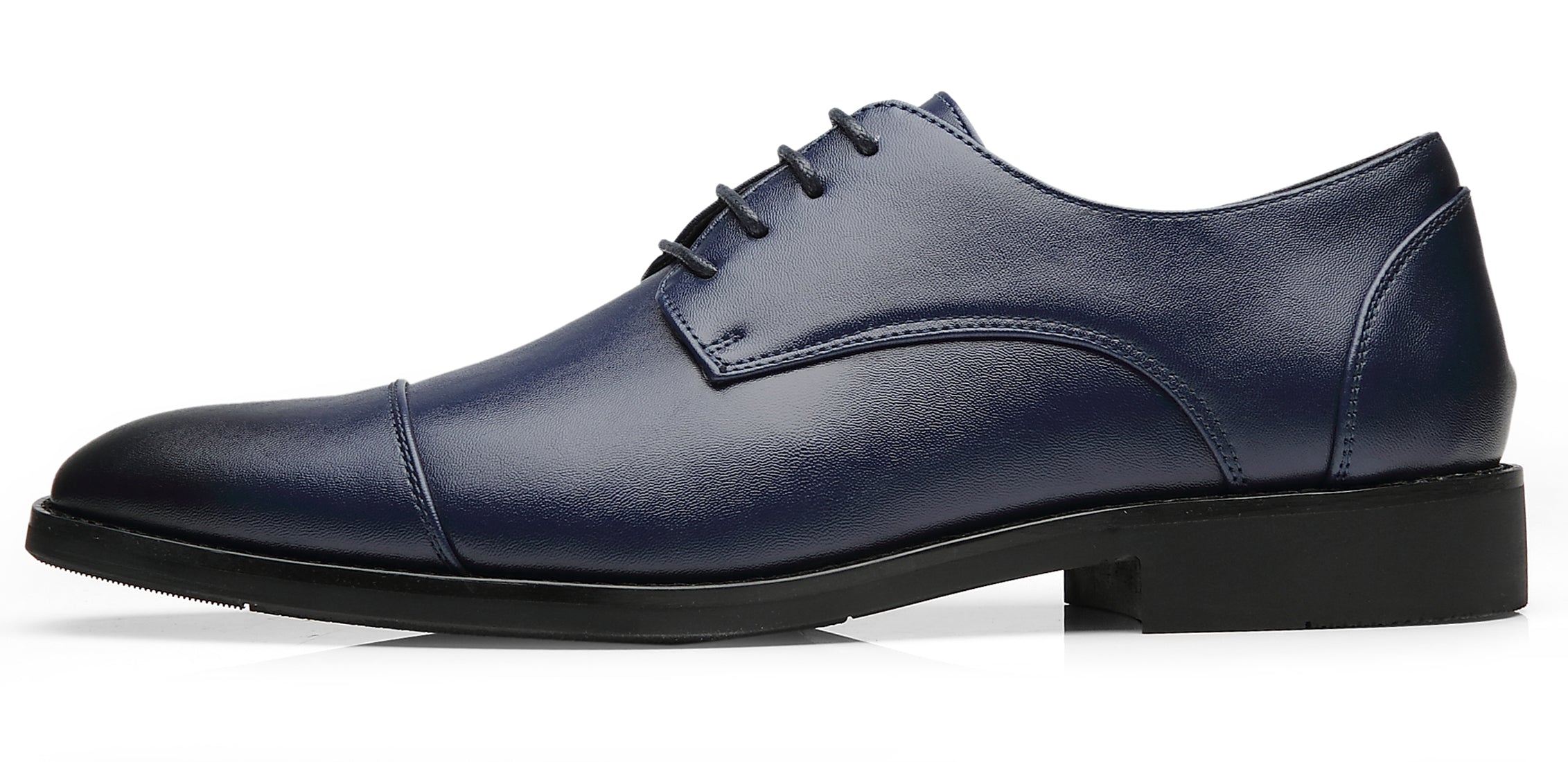 Zapatos Derby clásicos con punta lisa y puntera para hombre