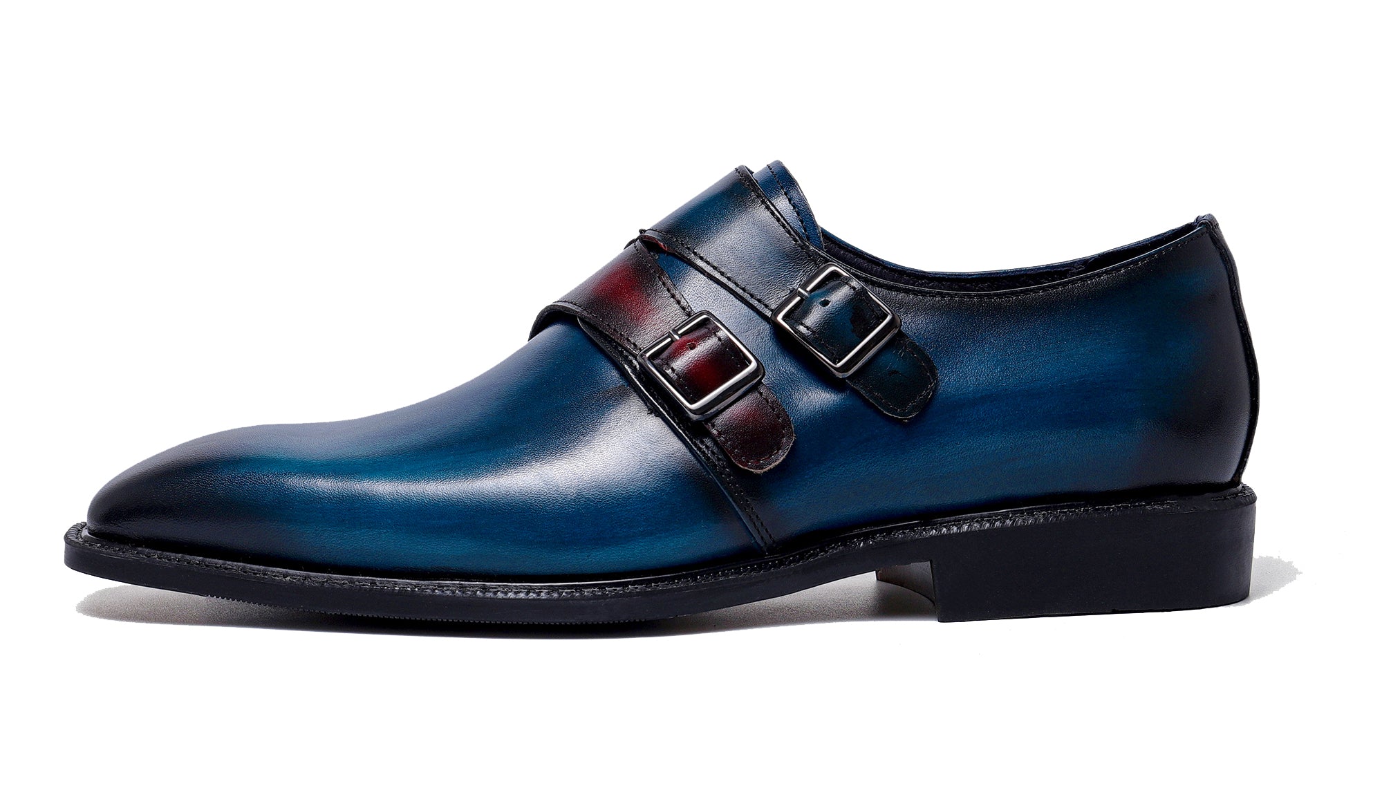 Men's Double Monk Strap Leather Loafers