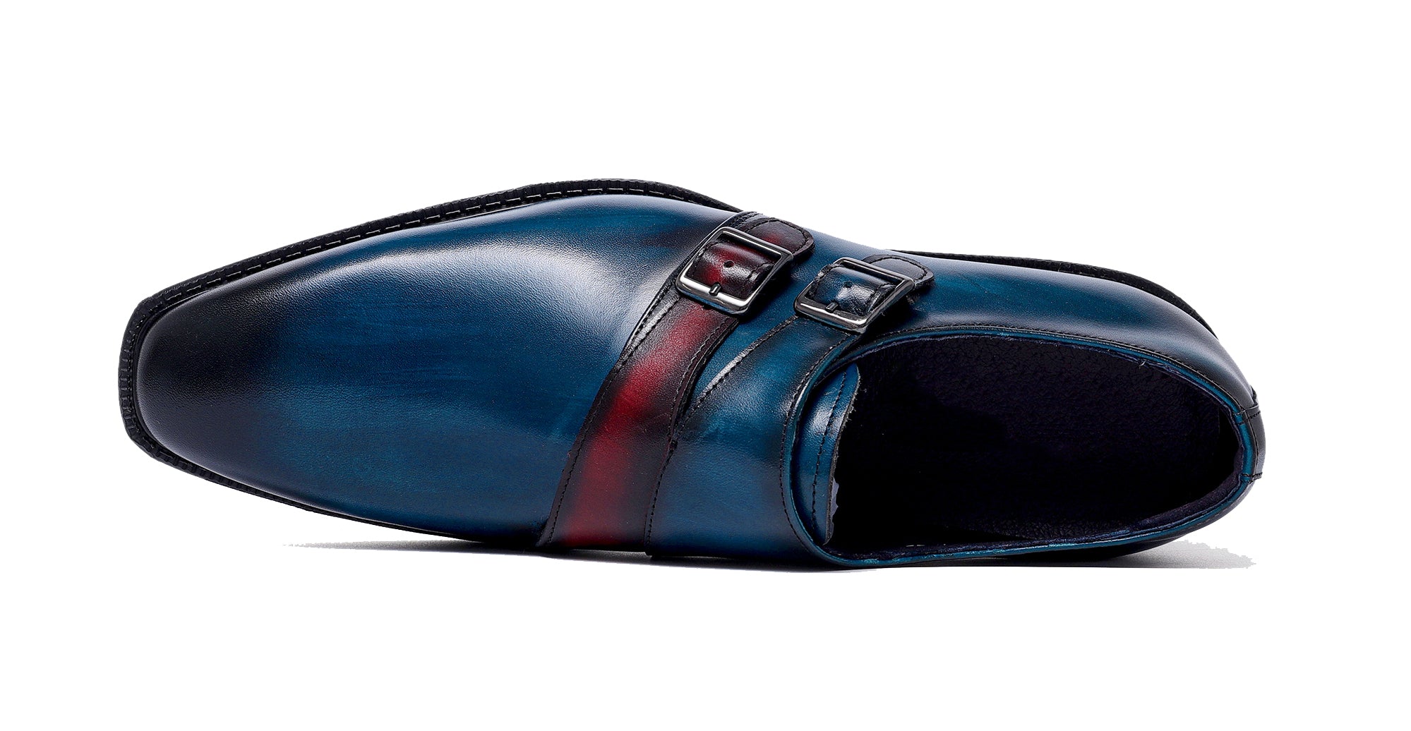 Men's Double Monk Strap Leather Loafers