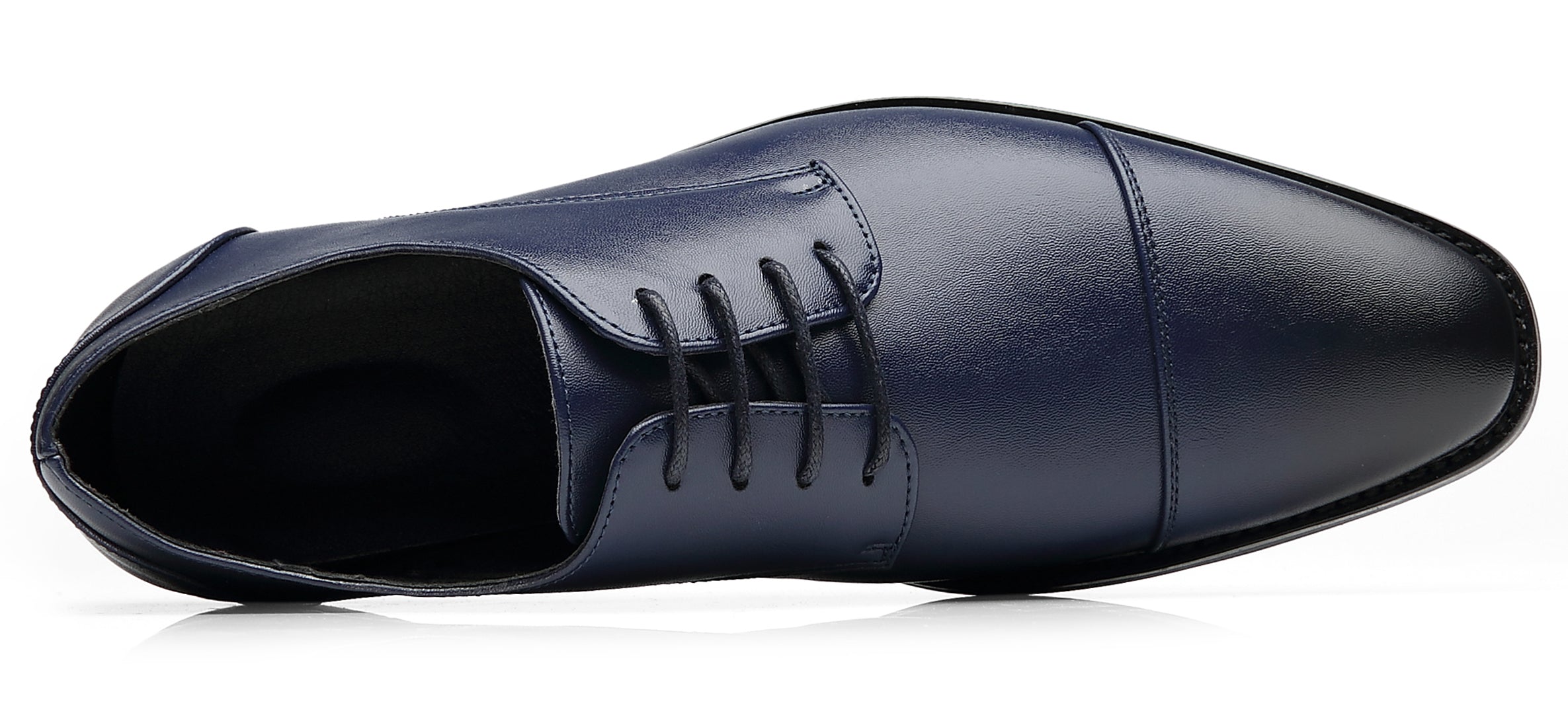 Zapatos Derby clásicos con punta lisa y puntera para hombre