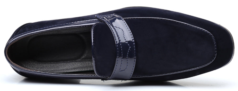 Men's Suede Penny Loafers Square Toe