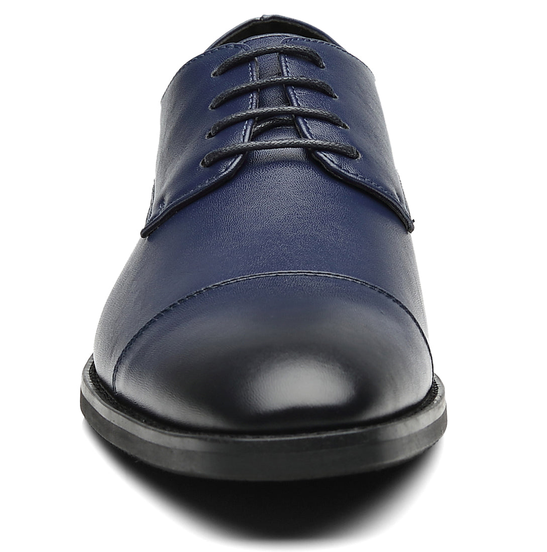 Zapatos Derby clásicos con punta lisa y puntera para hombre