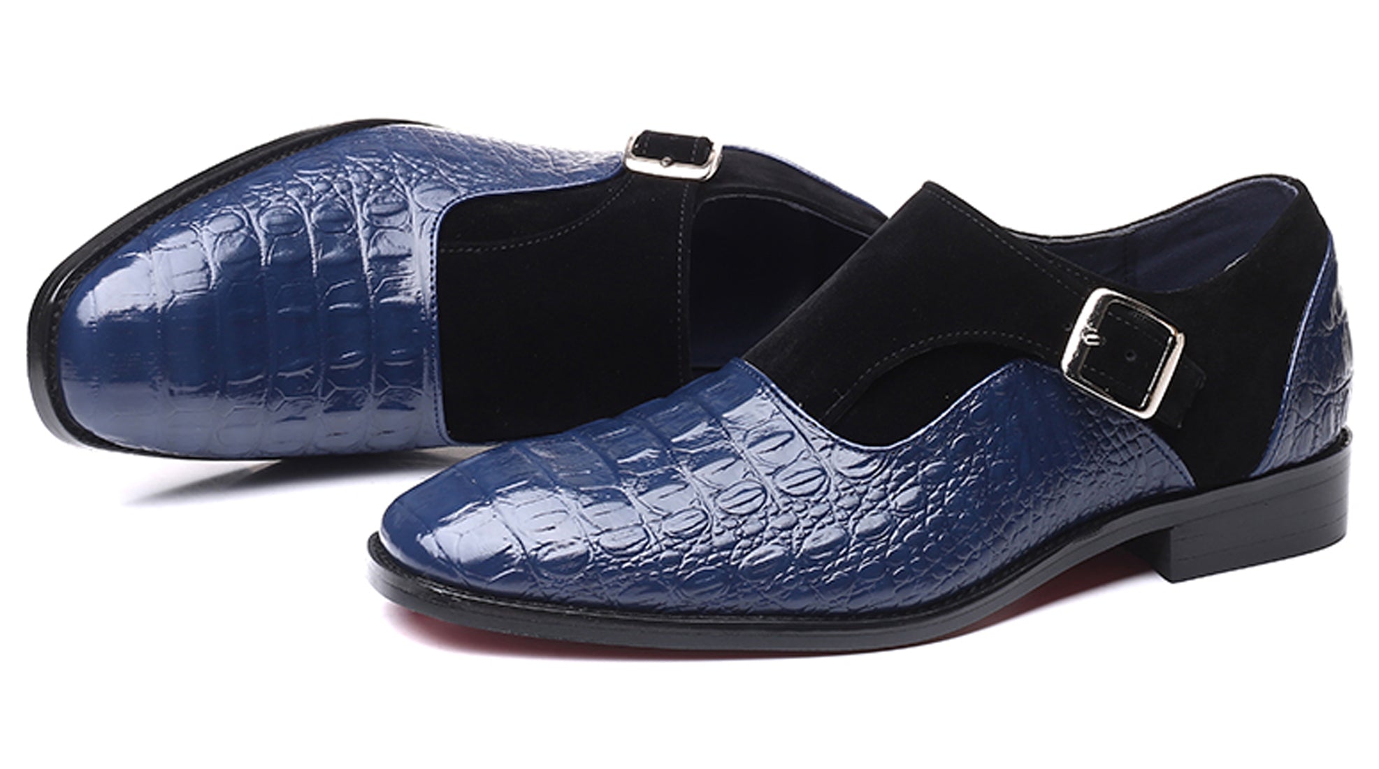 Mocasines para fumar de ante de cocodrilo para hombre