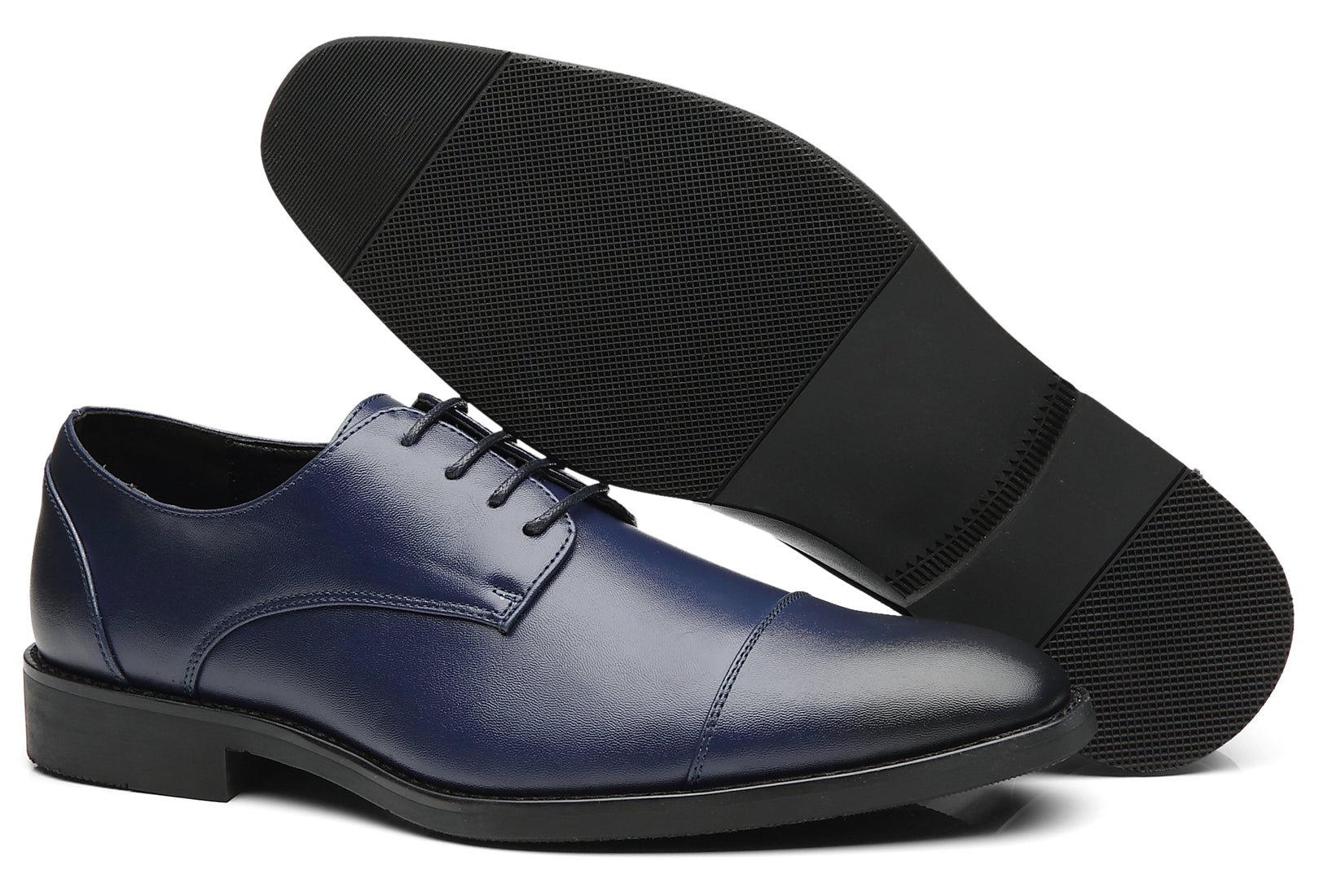 Zapatos Derby clásicos con punta lisa y puntera para hombre