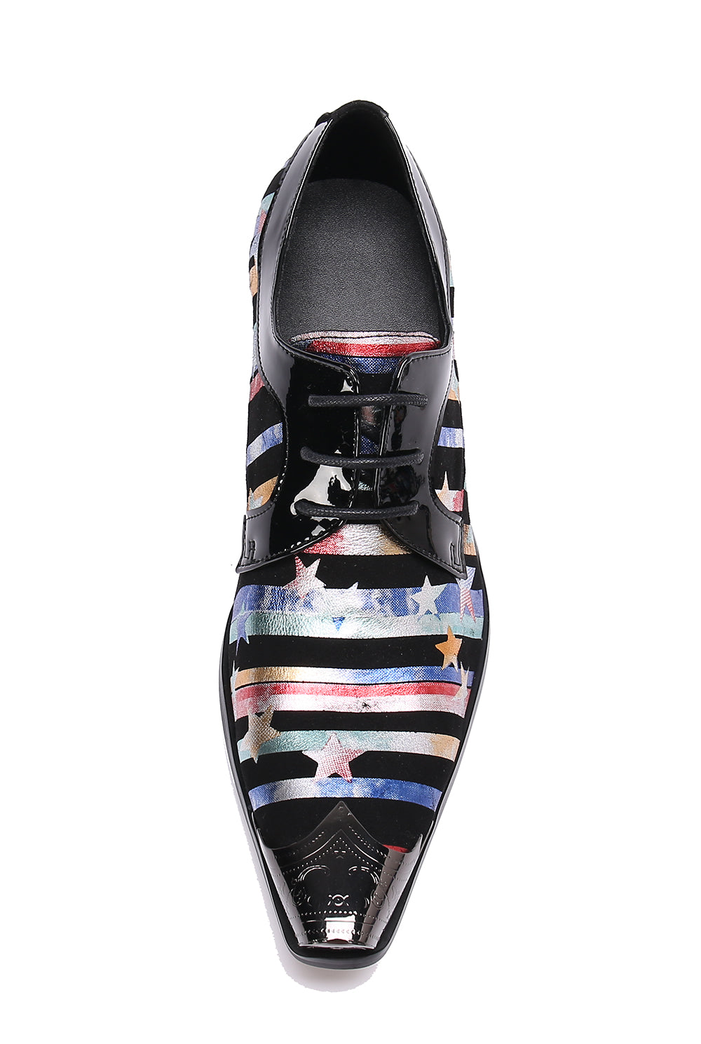 Zapatos occidentales de cuero con punta lisa y punta metálica para hombre