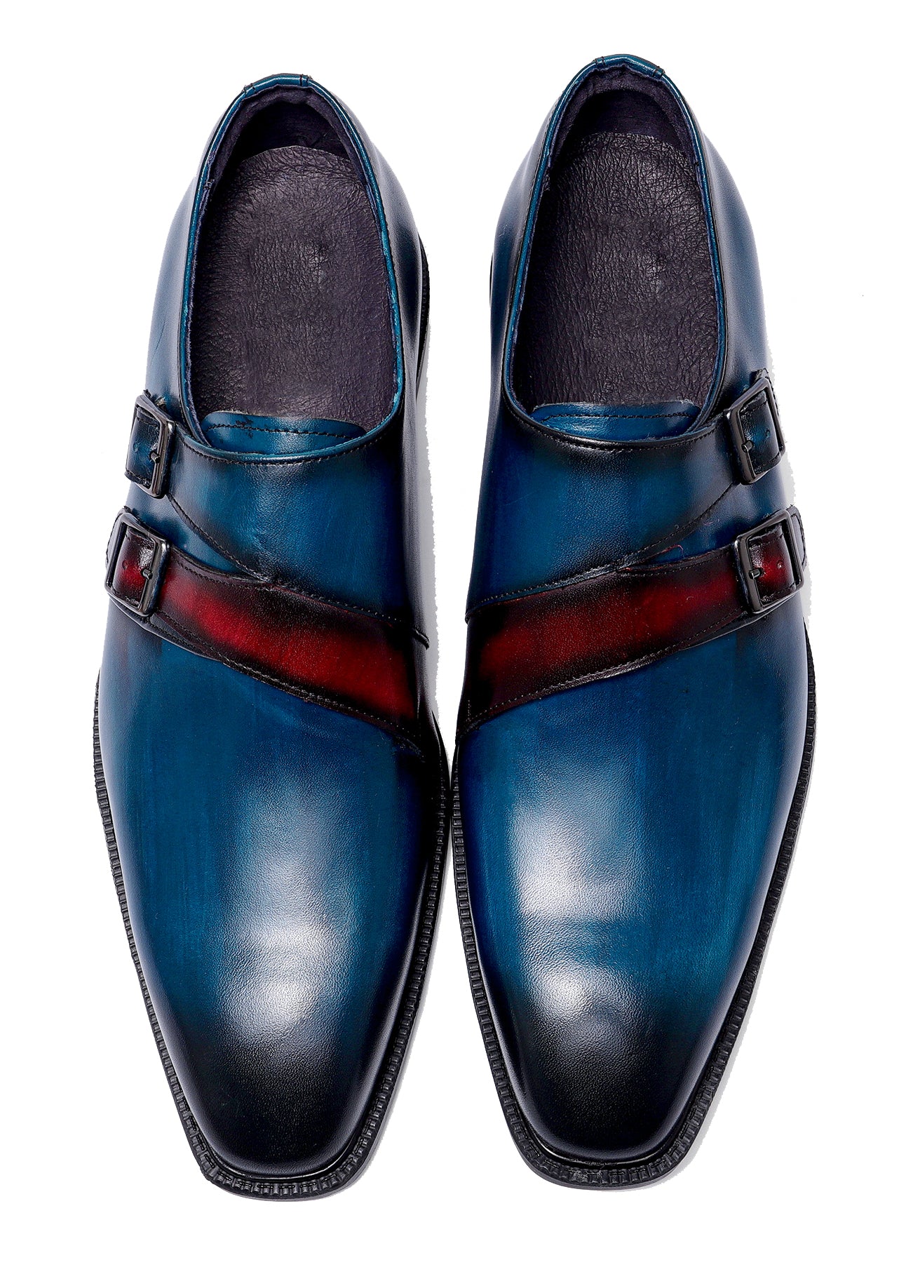 Men's Double Monk Strap Leather Loafers